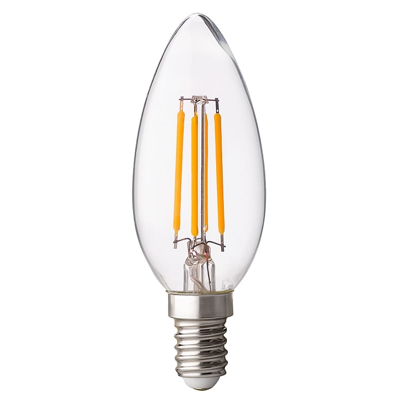 LED димиращ filament конус, 4W, 4200К, E14, 360°, 220V-240V AC, Неутрална светлина