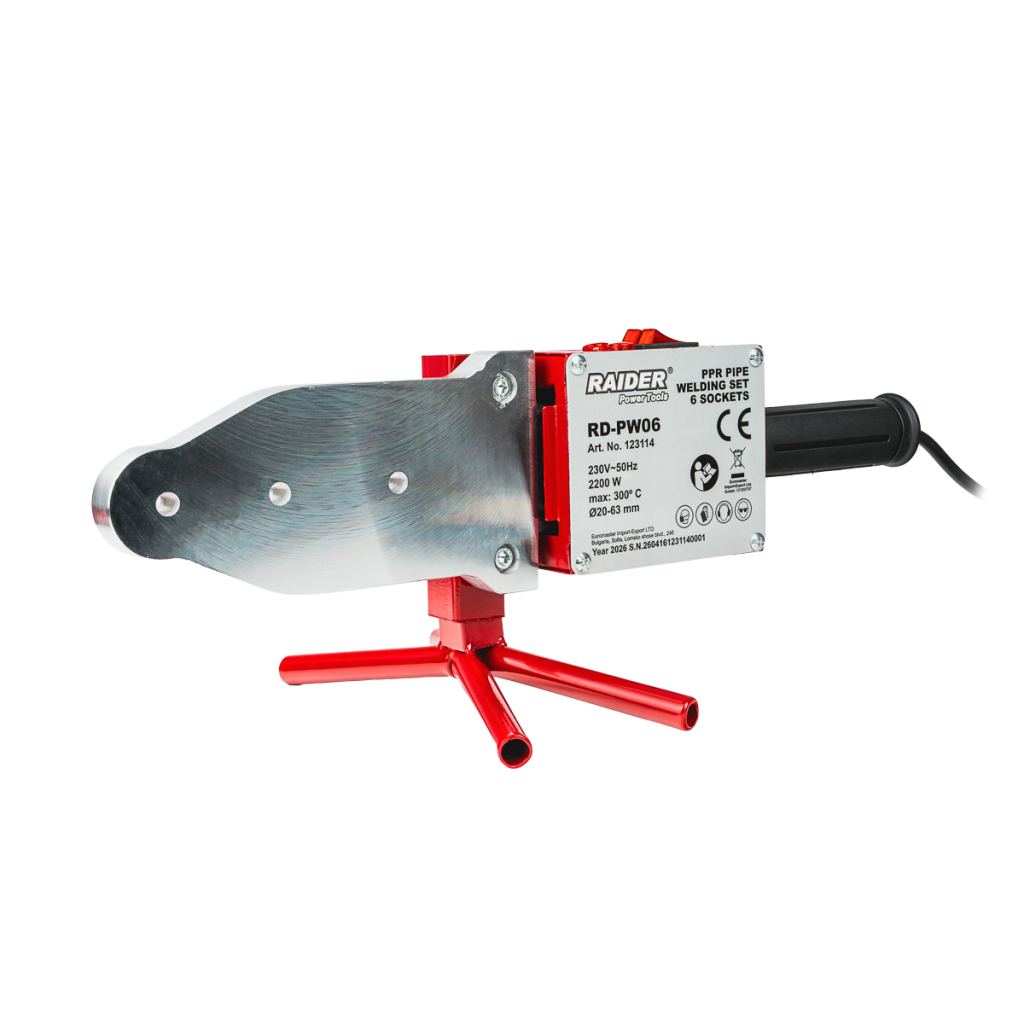 Поялник за PP тръби 2200W 6 глави Ø20-63mm ножица RD-PW06