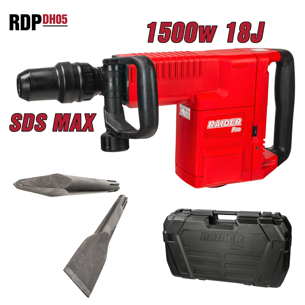 Къртач 1500W 9.5kg SDS-max 18J куфар RDP-DH05
