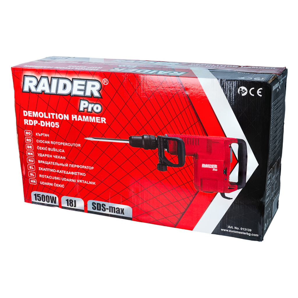 Къртач 1500W 9.5kg SDS-max 18J куфар RDP-DH05