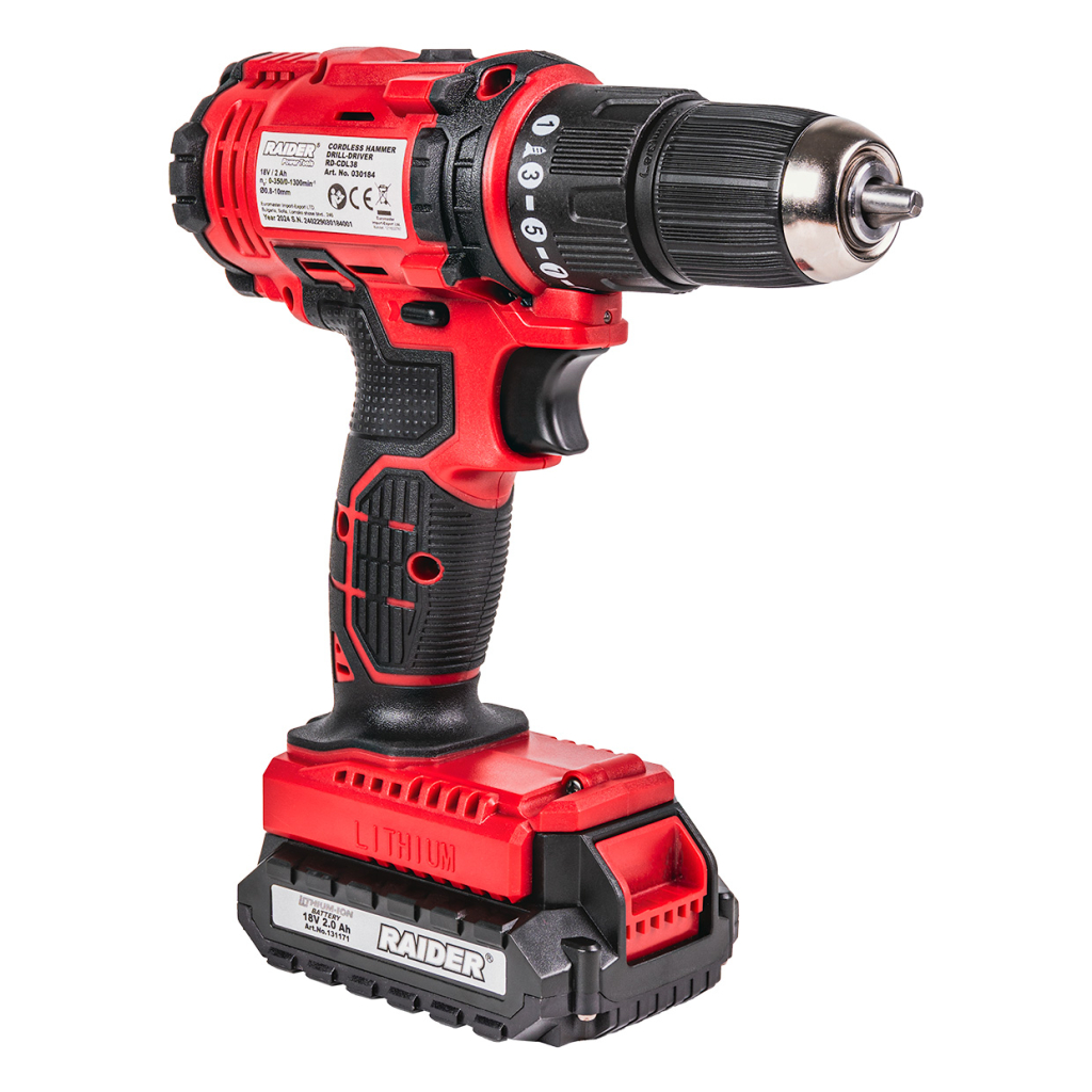 Бормашина ударна 18V 2-ск. 2x2Ah 30Nm 10mm куфар RD-CDL38