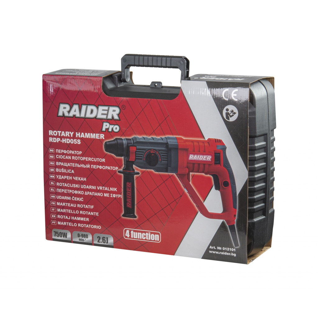 Перфоратор 750W 2.3kg 26mm 4 функции рег. обороти RDP-HD05S