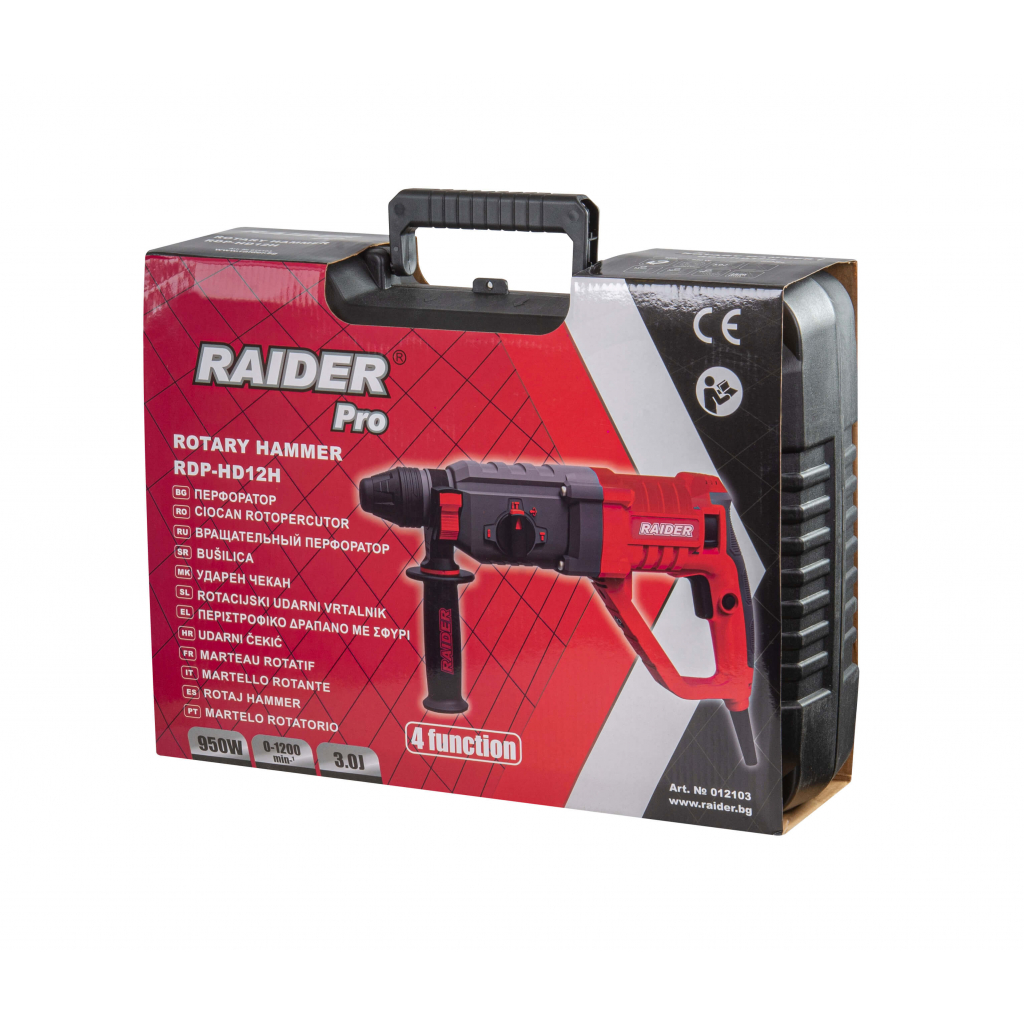 Перфоратор 950W 3.3kg 26mm 4 функции рег. обороти RDP-HD12H