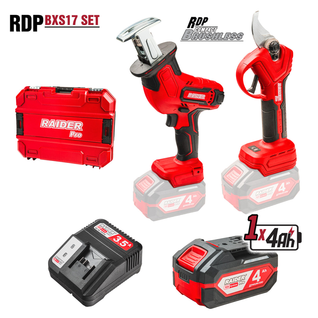 R20 Комплект 2 машини 4Ah Garden куфар RDP-BXS17