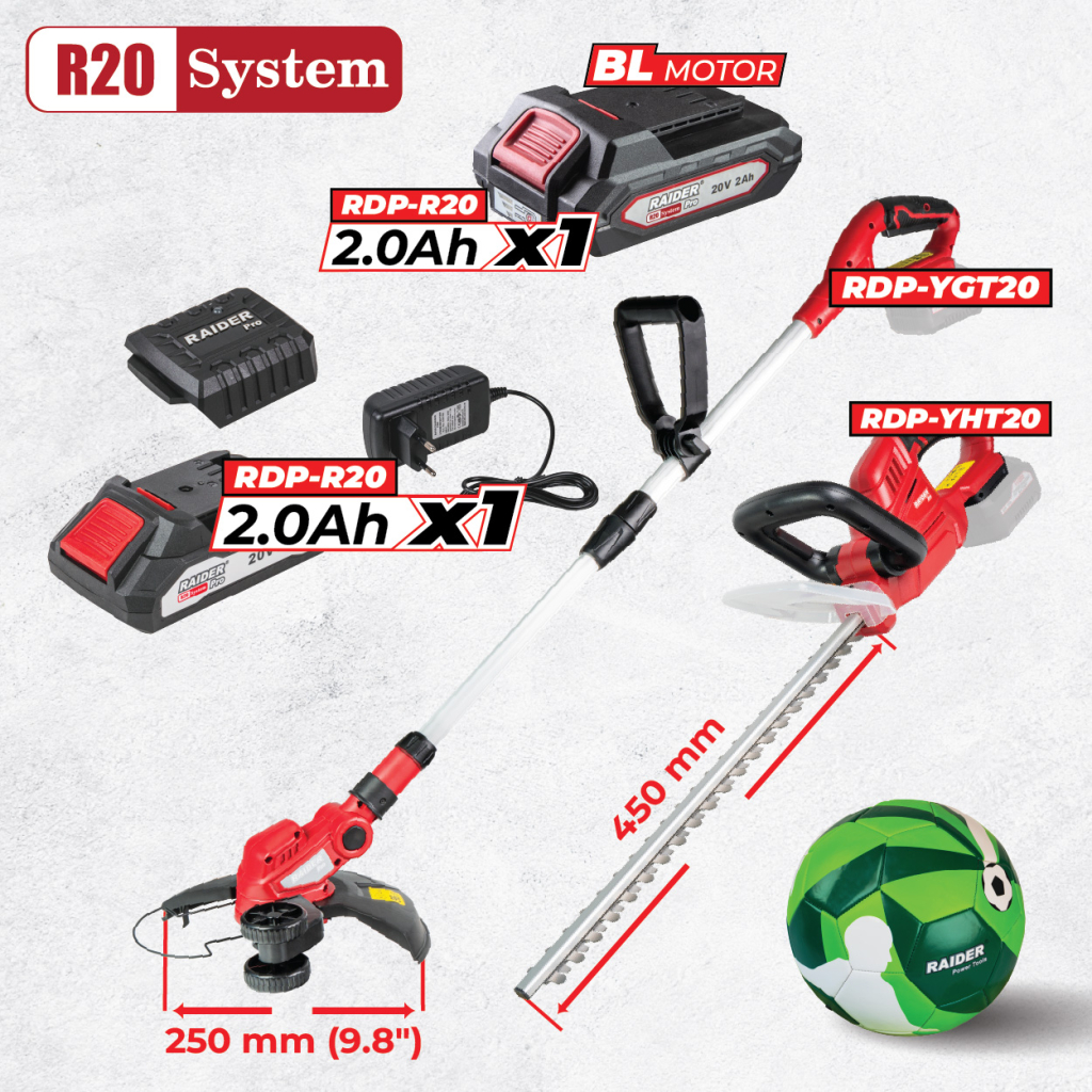 R20 Комплект 2 машини 2x2Ah + 2 RDP-BXS7 Garden
