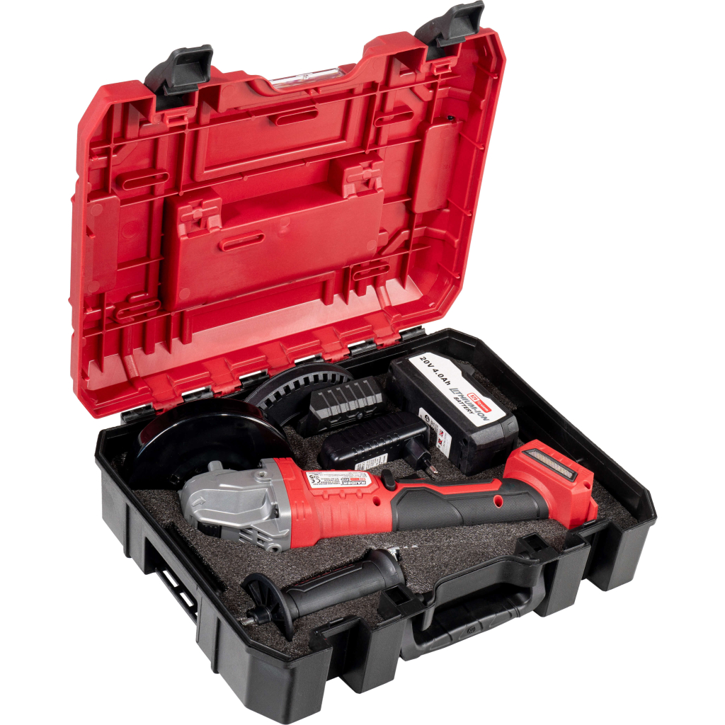 R20 Ъглошлайф акум.безчетков Ø125mm 4Ah в куф. RDP-PBAG20Set