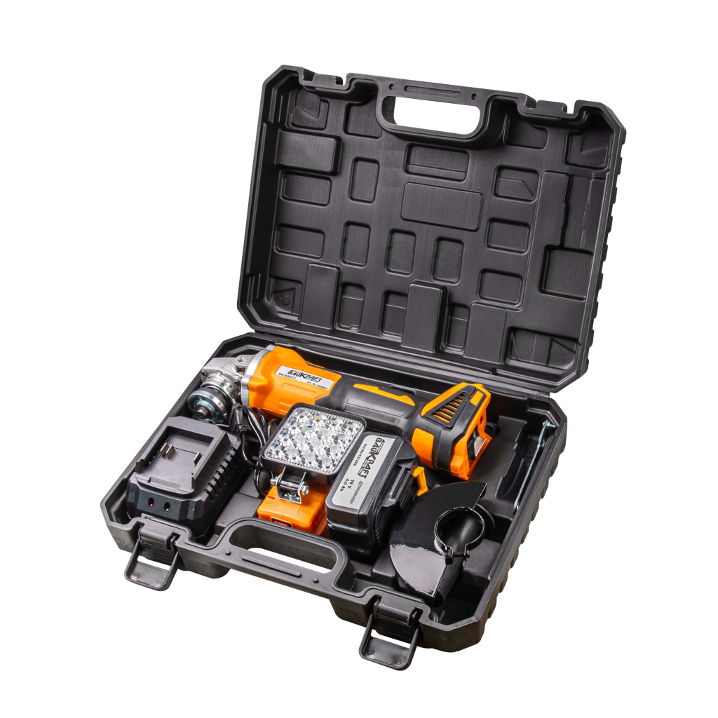 Ъглошлайф акум. безчетков Ø125mm 18V 4Ah 16LED 2USB BK-BAG72