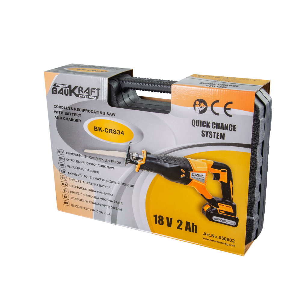 Трион саблен акум. 18V 2Ah quick в куфар BK-CRS34 Set