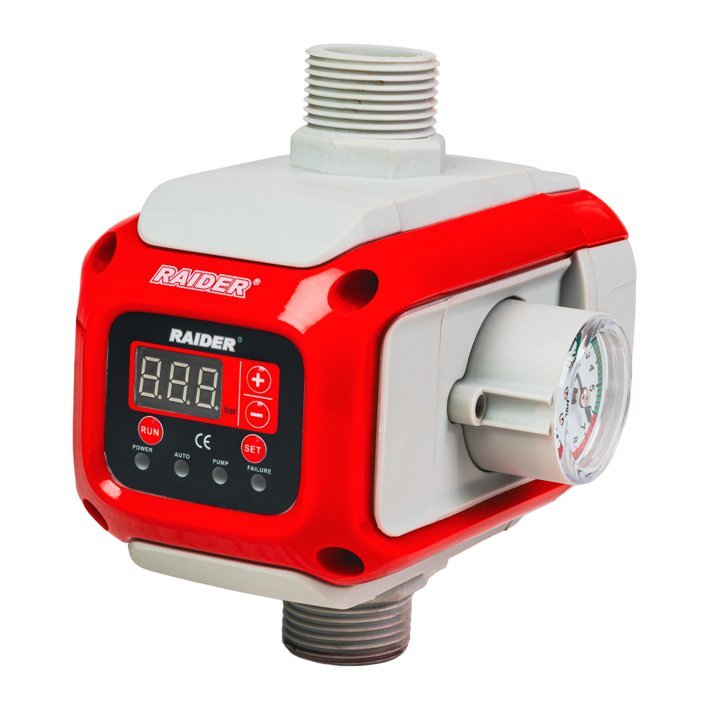 Пресостат електронен 2.2kW 1"M 80°C рег. манометър RD-EPC08