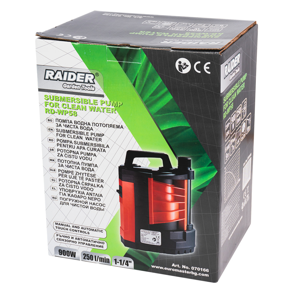 Помпа потопяема 900W 1-1/4"250L/min 9m сензор RD-WP58