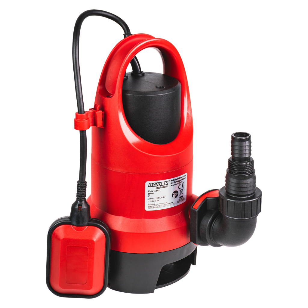 Помпа водна потопяема 550W 1" 190L/min 7m 35mm RD-WP67