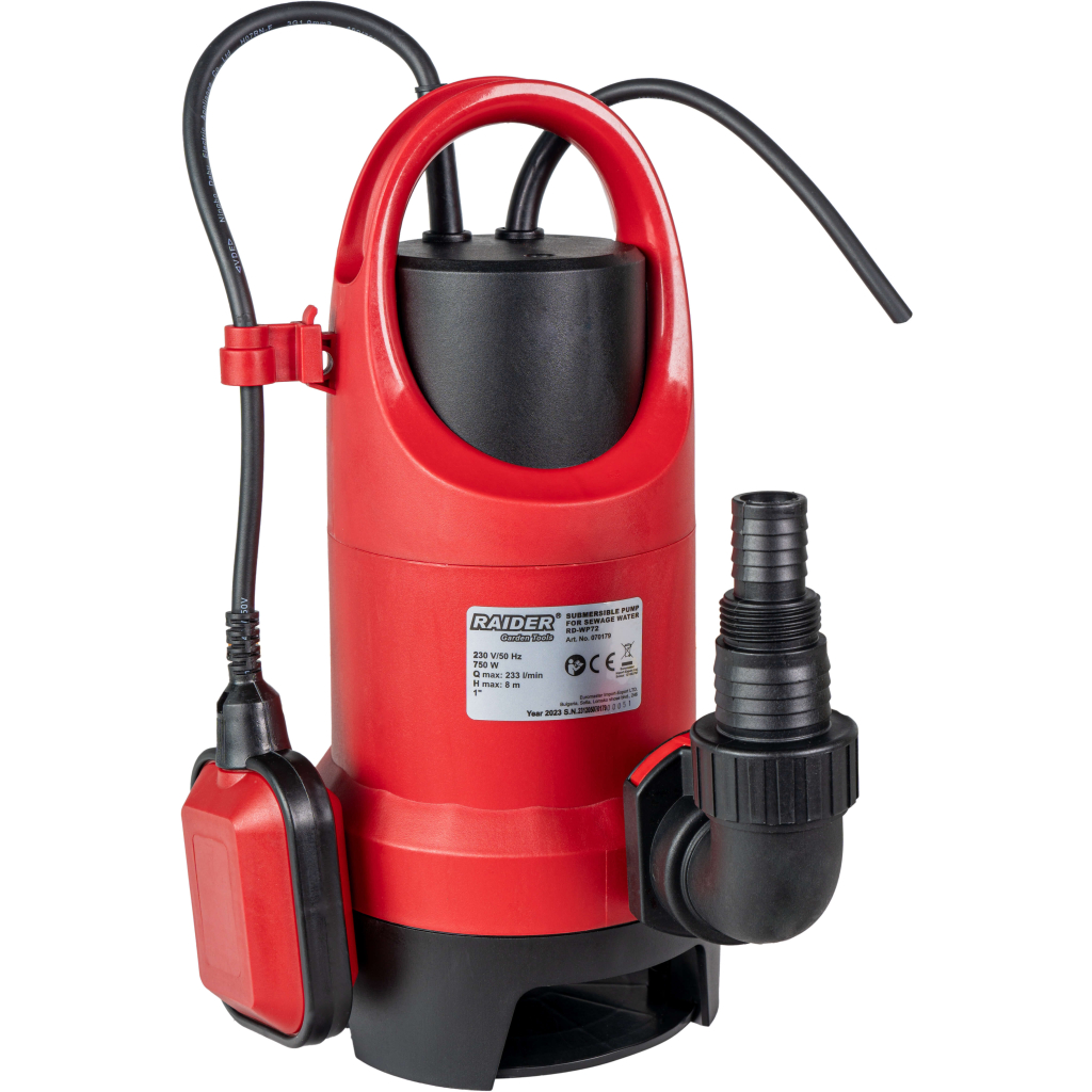 Помпа водна потопяема 750W 1" 233L/min 8m 35mm RD-WP72