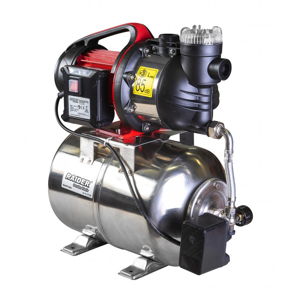 Хидрофор 1300W 1" max 80L/min 3bar 48m Inox+ RD-WP1300S