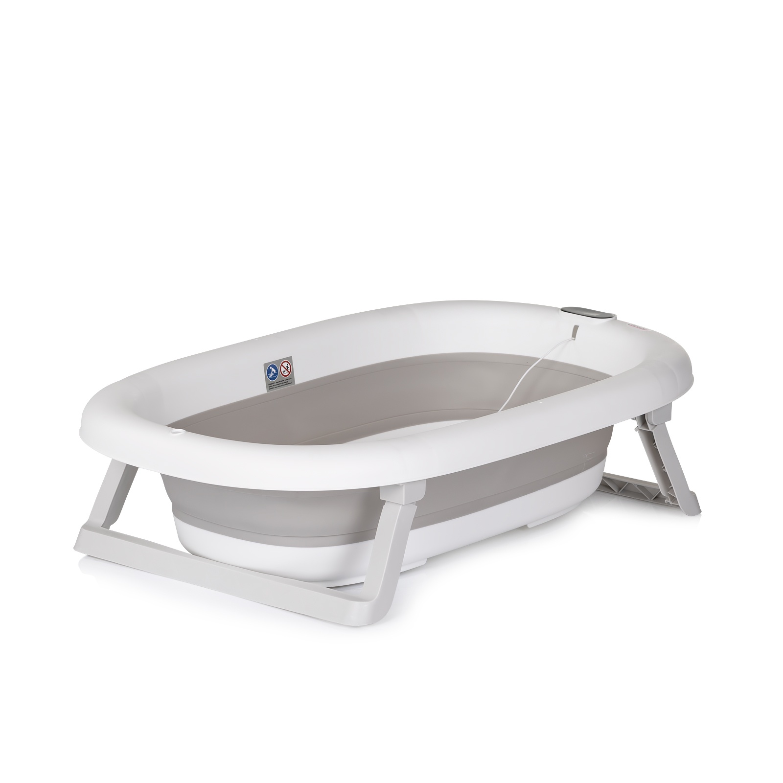 Сгъваема вана с канче, козирка и стойка Chipolino Aqua Care, сива
