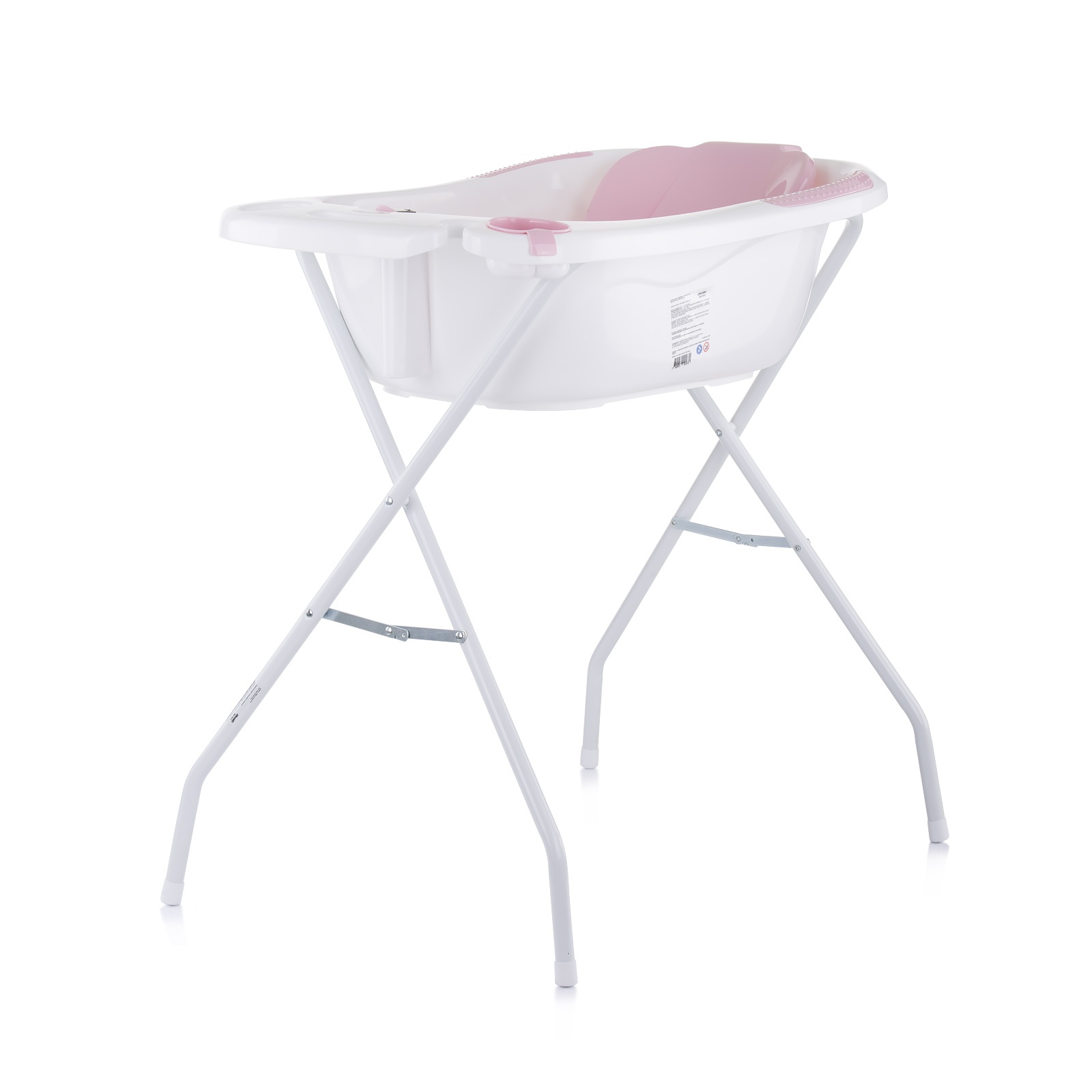 Бебешка вана с подложка и стойка Chipolino Vela, розова