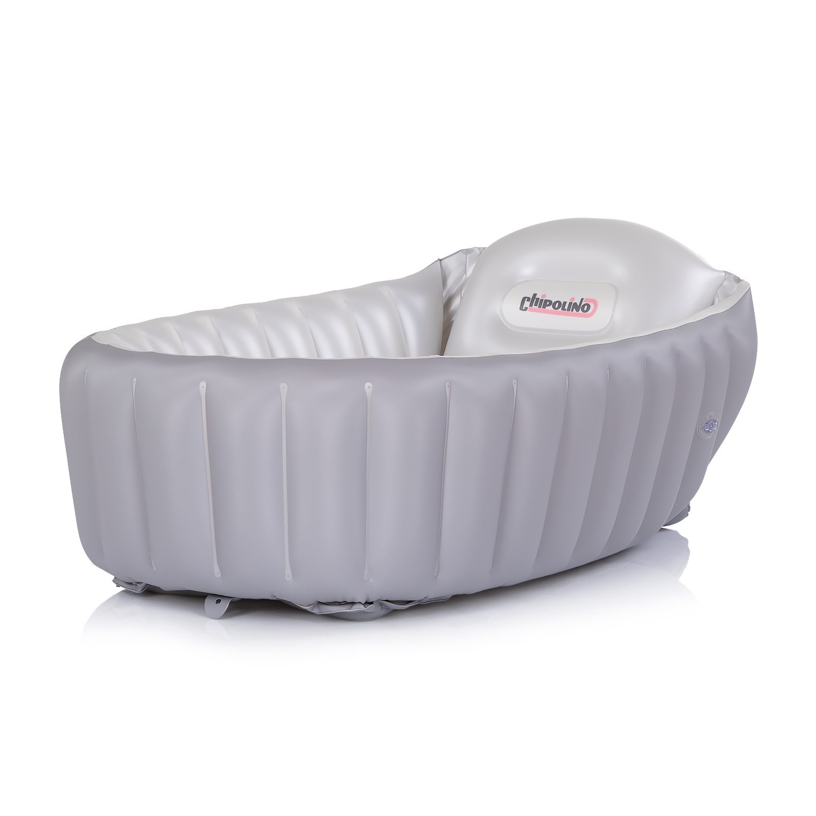Надуваема бебешка вана Chipolino Baby Cloud с помпа, сива