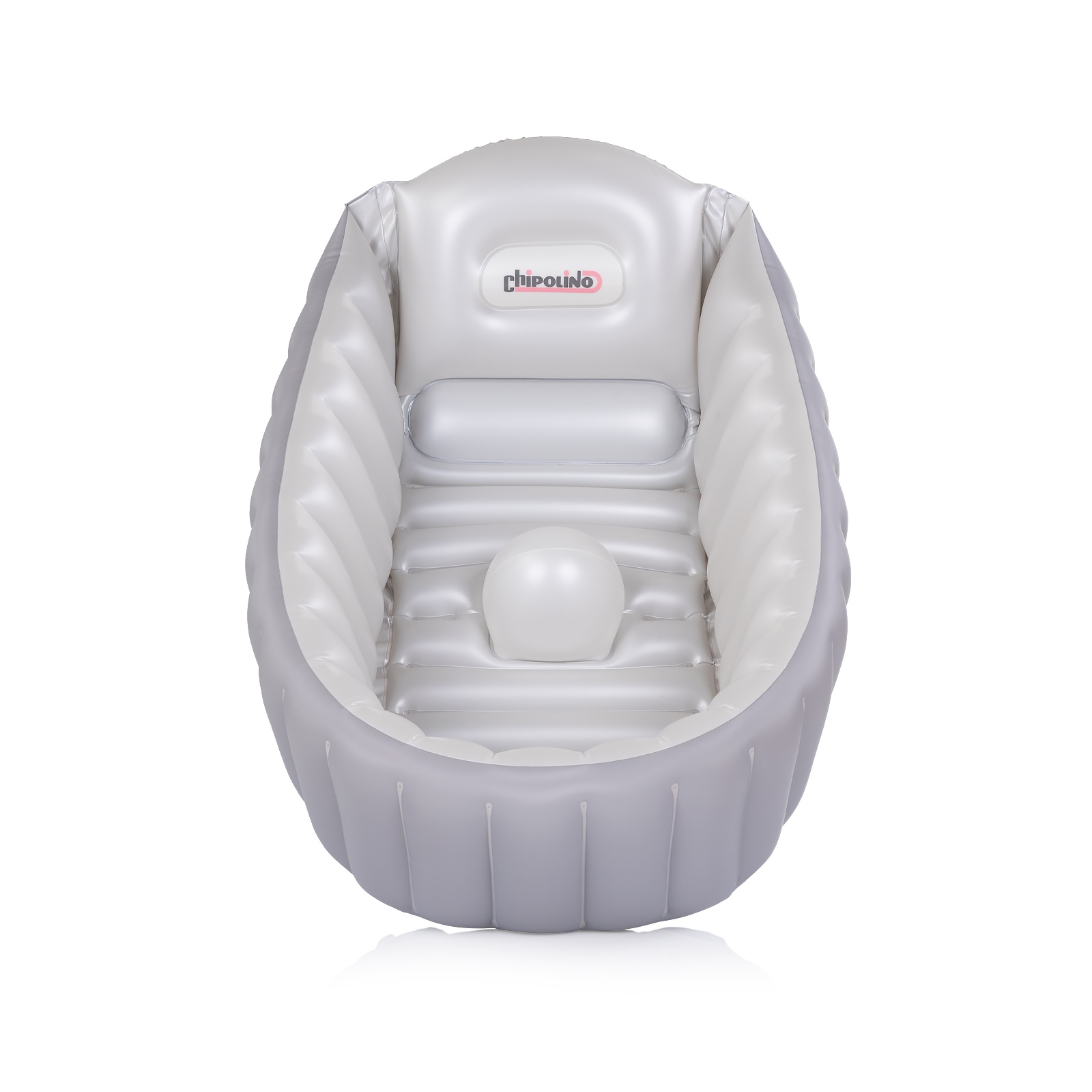 Надуваема бебешка вана Chipolino Baby Cloud с помпа, сива