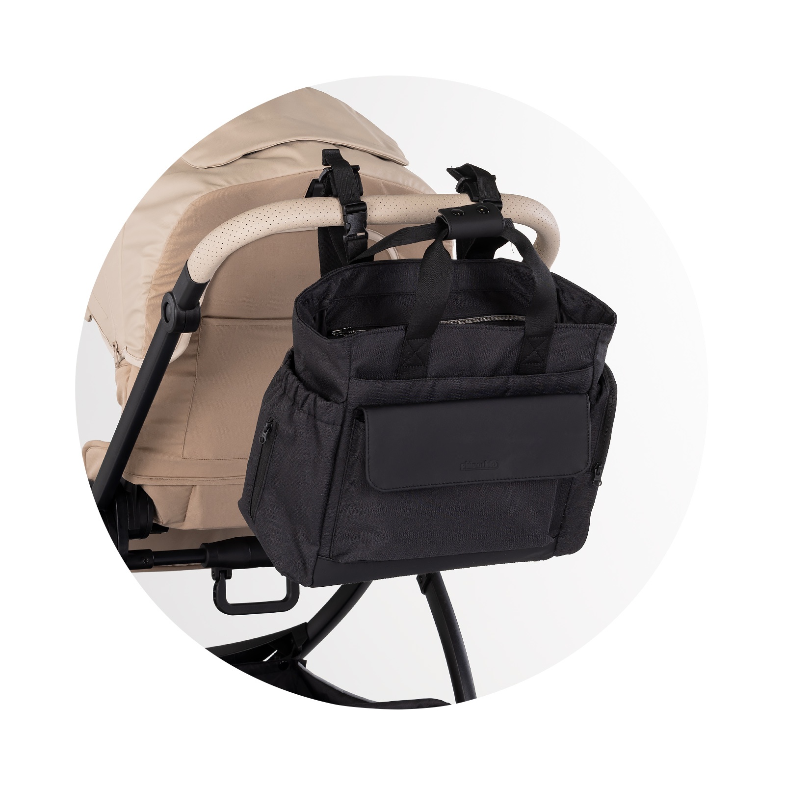 Чанта за количка Chipolino с преден джоб, черна