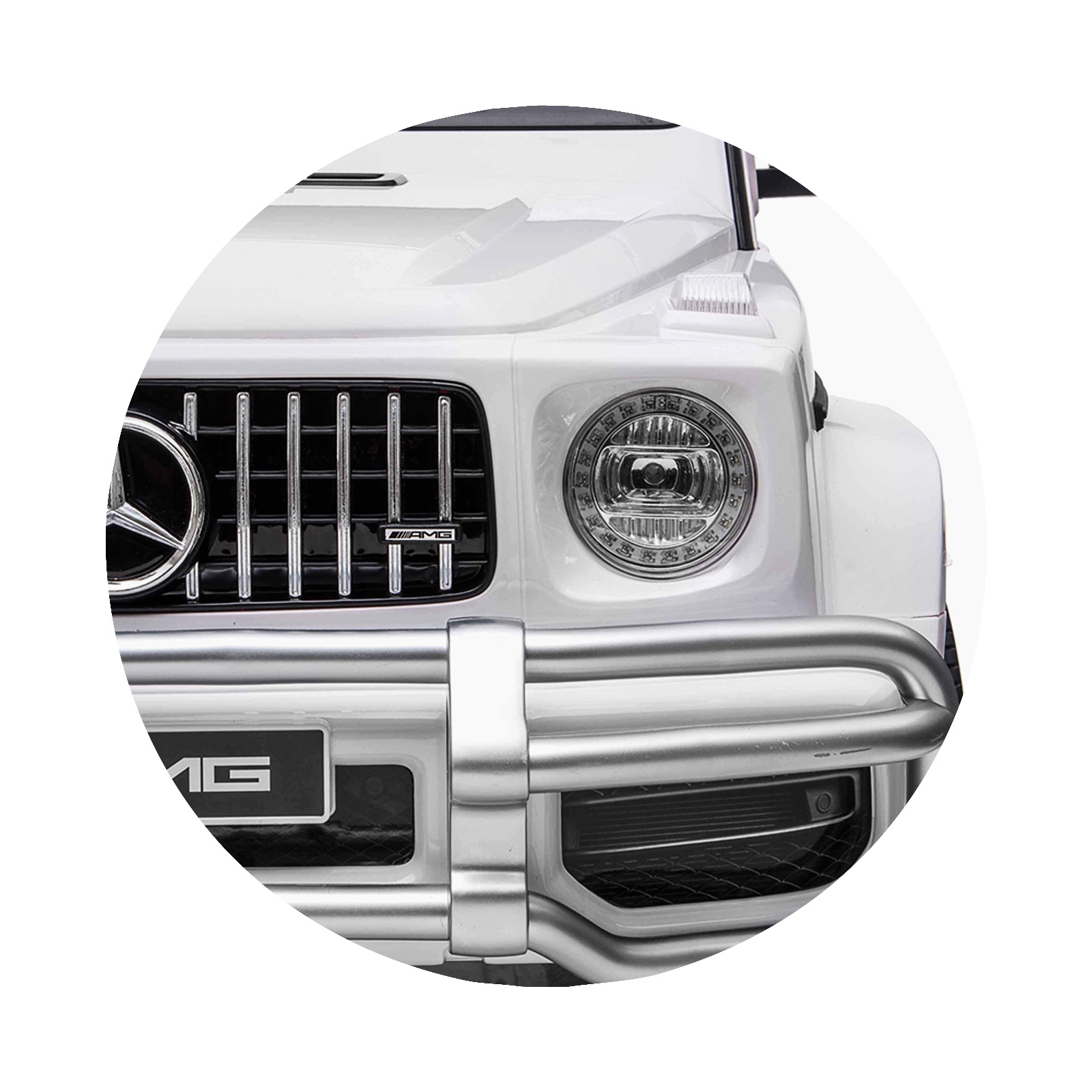 Акумулаторен джип Chipolino Mercedes AMG G63 за две деца, бял — снимка 9