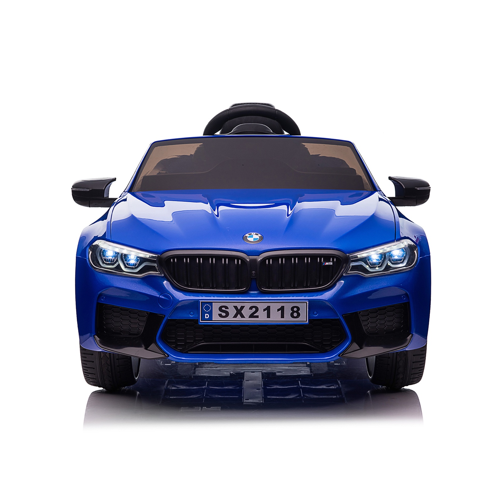 Електрическа кола Chipolino BMW M5 с EVA гуми и кожена седалка, синя — снимка 3
