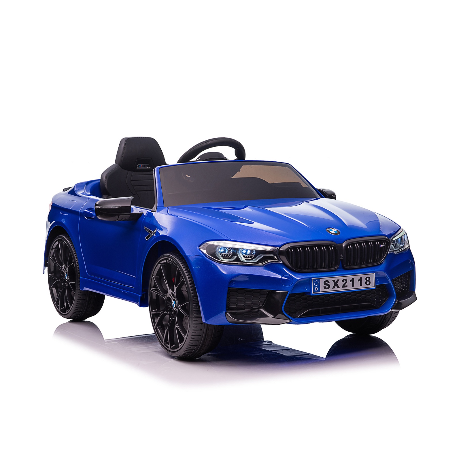 Електрическа кола Chipolino BMW M5 с EVA гуми и кожена седалка, синя — снимка 8