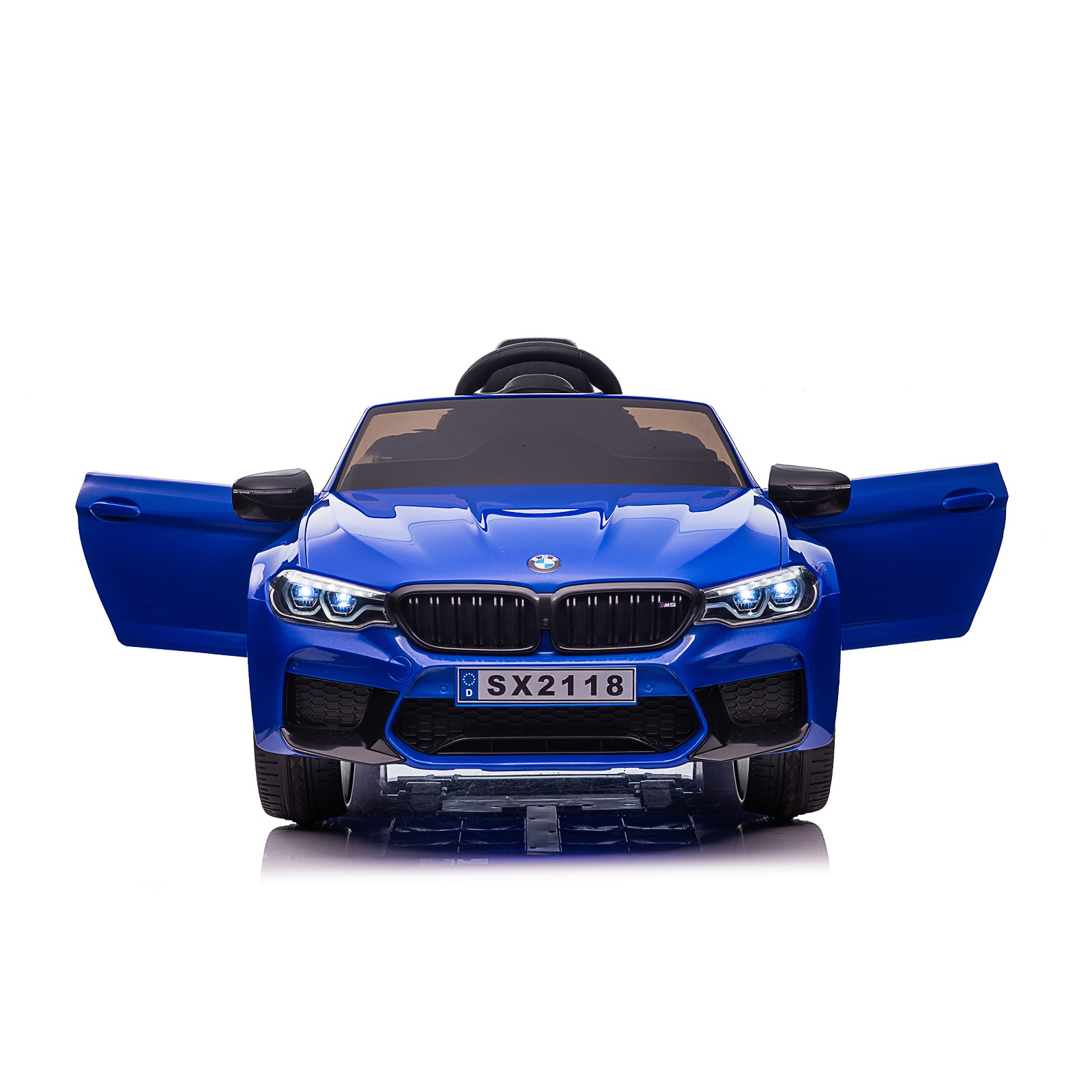Електрическа кола Chipolino BMW M5 с EVA гуми и кожена седалка, синя — снимка 9