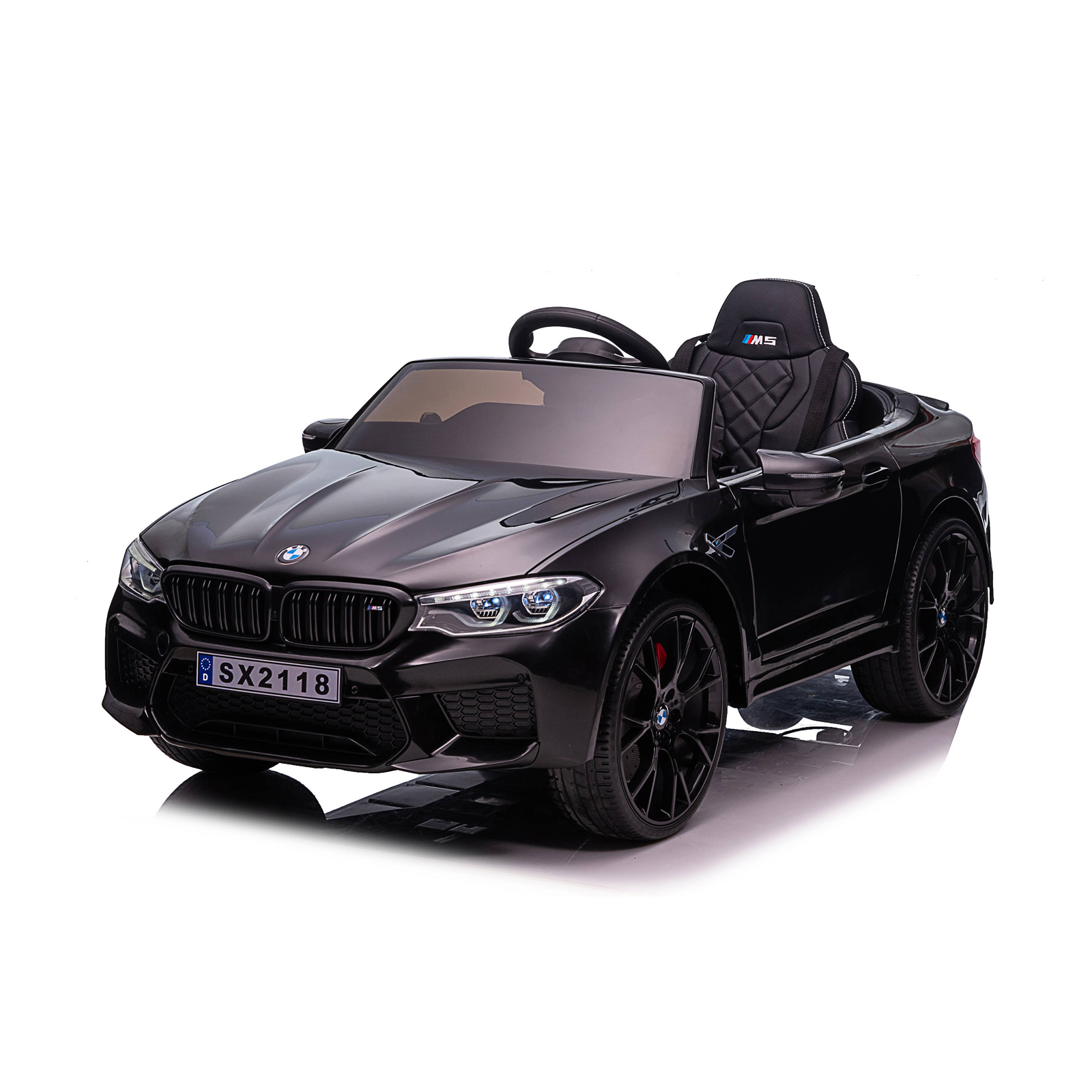 Електрическа кола Chipolino BMW M5 с EVA гуми и кожена седалка, черна