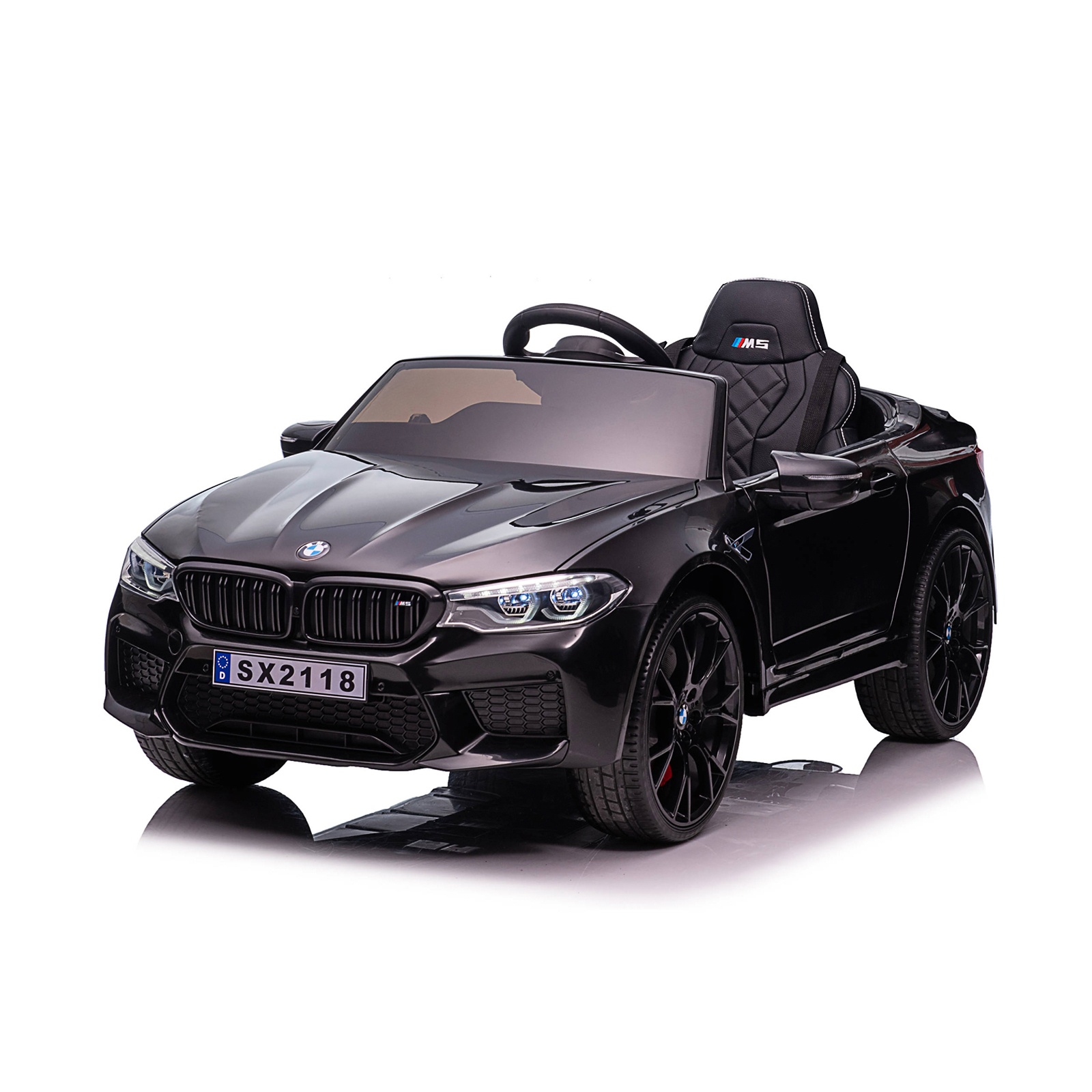 Електрическа кола Chipolino BMW M5 с EVA гуми и кожена седалка, черна — снимка 5