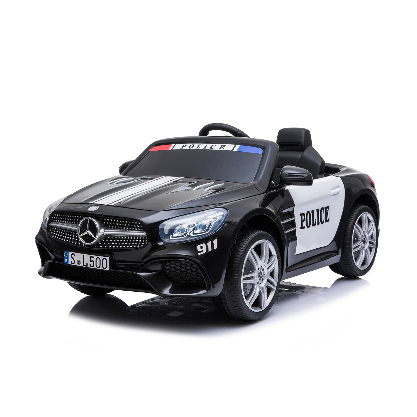 Електрическа полицейска кола Chipolino Mercedes SL500, черна