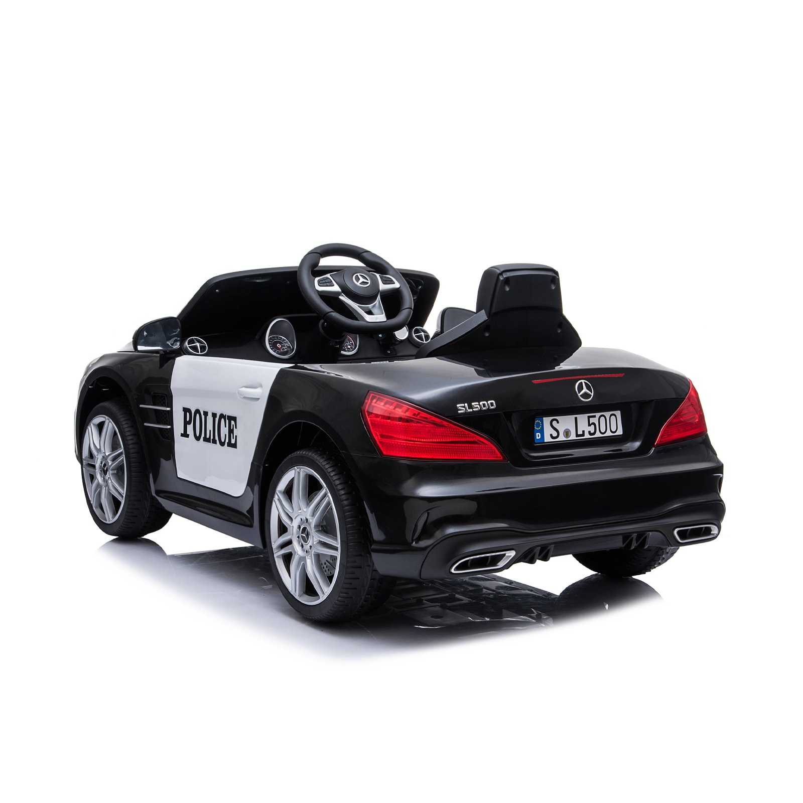 Електрическа полицейска кола Chipolino Mercedes SL500, черна — снимка 5