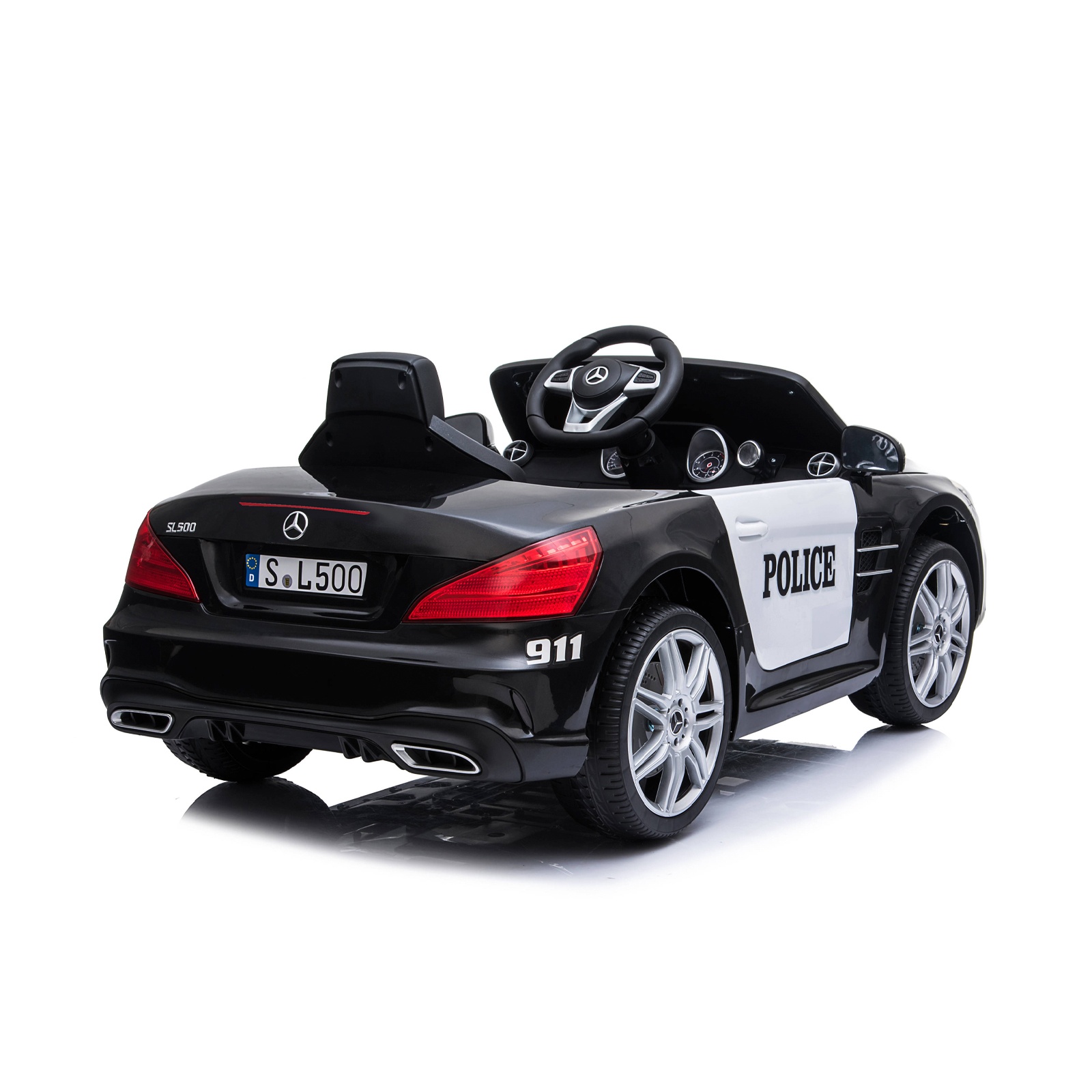 Електрическа полицейска кола Chipolino Mercedes SL500, черна — снимка 7