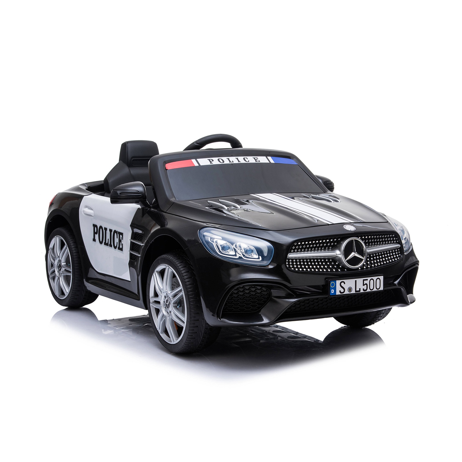 Електрическа полицейска кола Chipolino Mercedes SL500, черна — снимка 8
