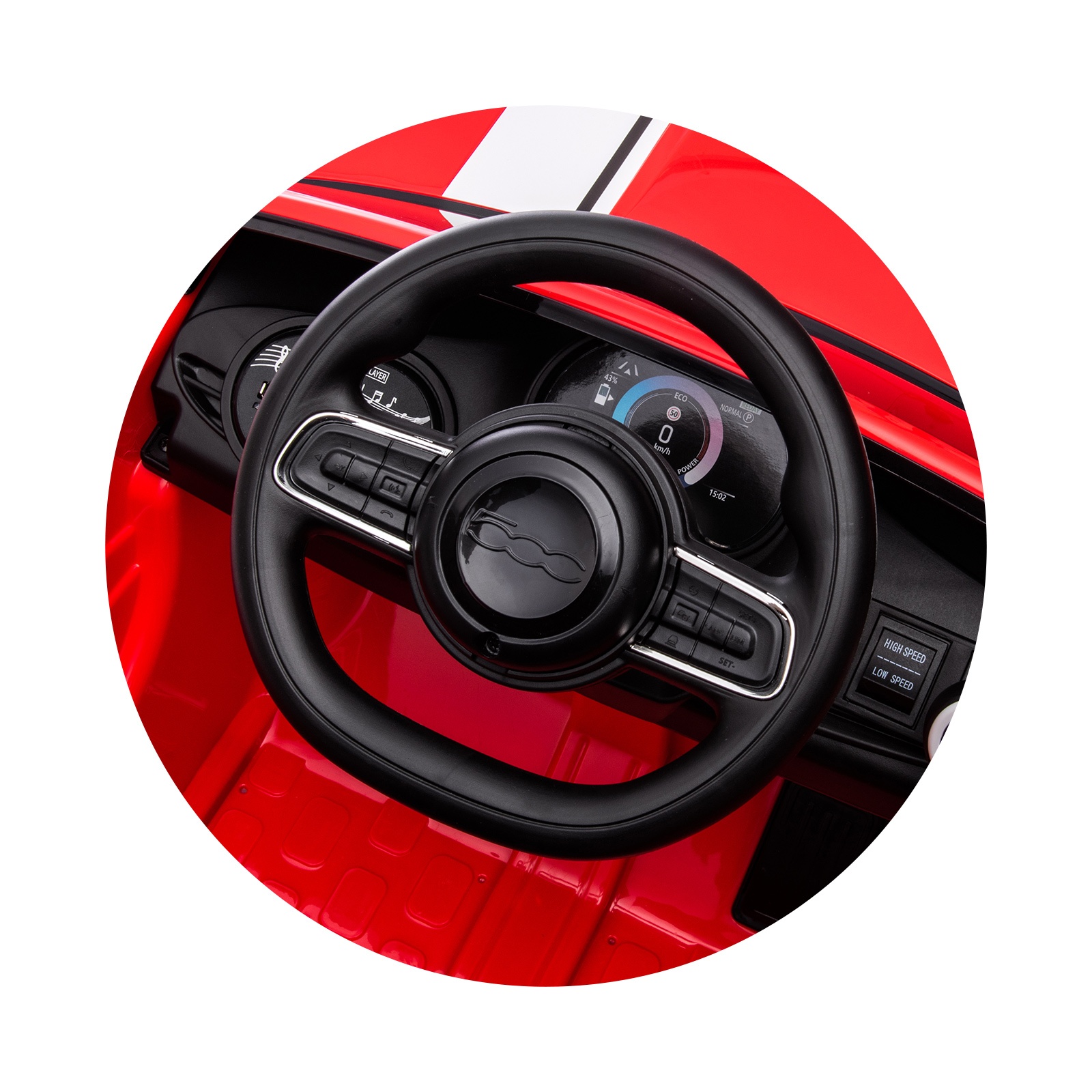 Електрическа кола Chipolino Fiat 500, червена