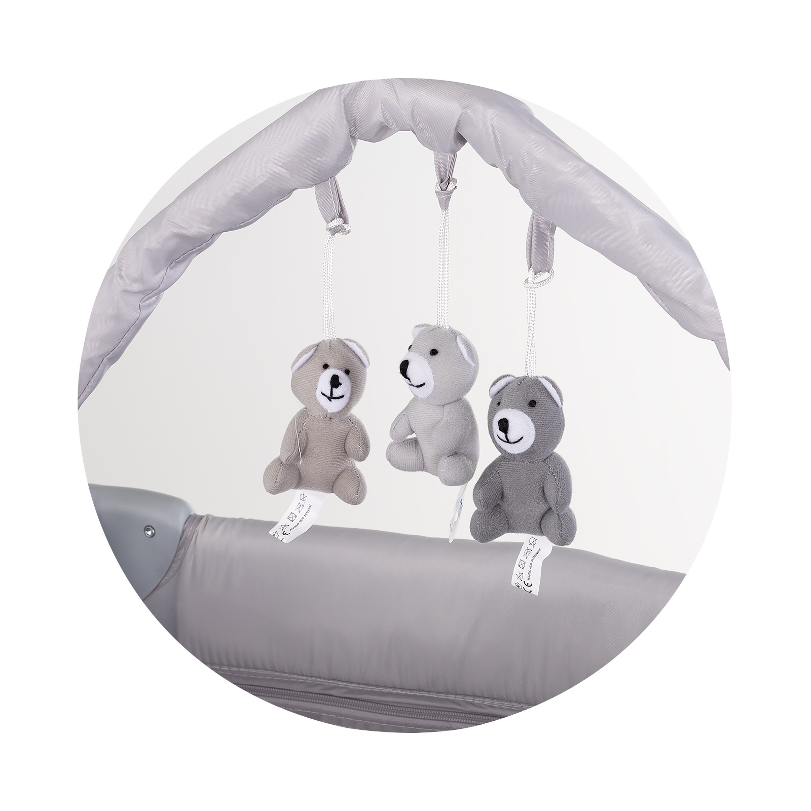 Преносима кошара Chipolino Luna с подложка за повиване, платина