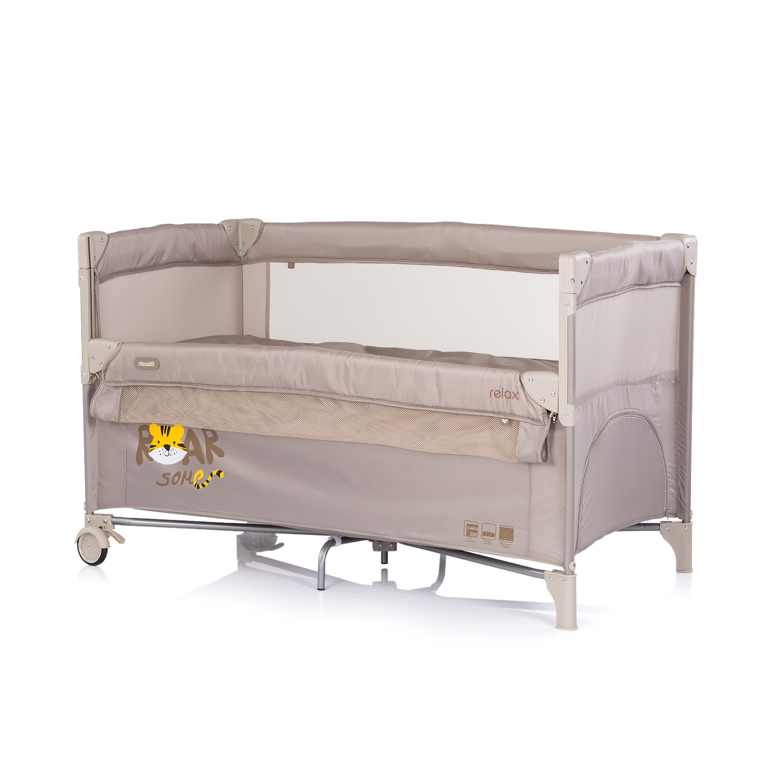 Кошара с падаща страница Chipolino Relax Тигър, лате