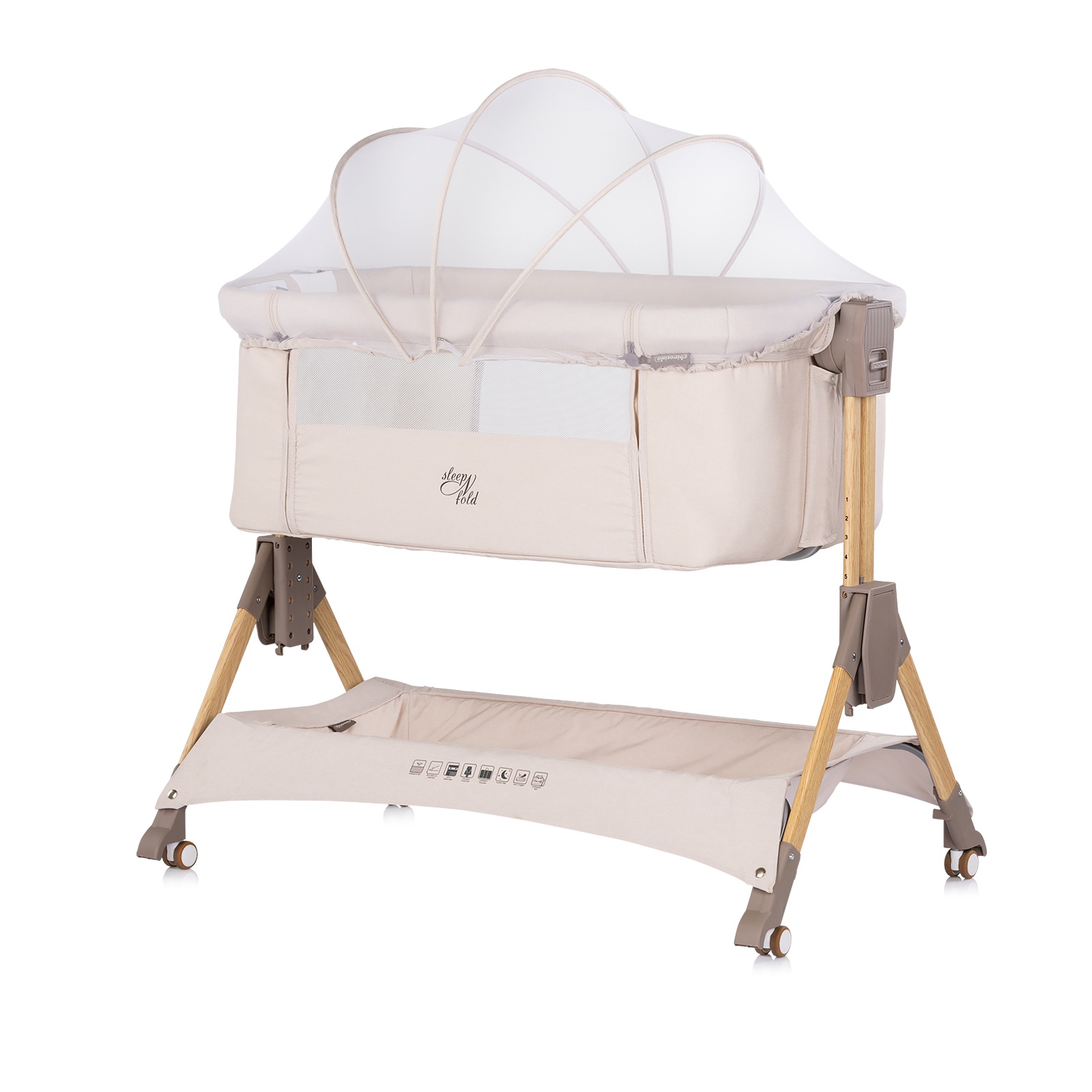 Сгъваема кошара до леглото Chipolino SleepNFold, кашмир