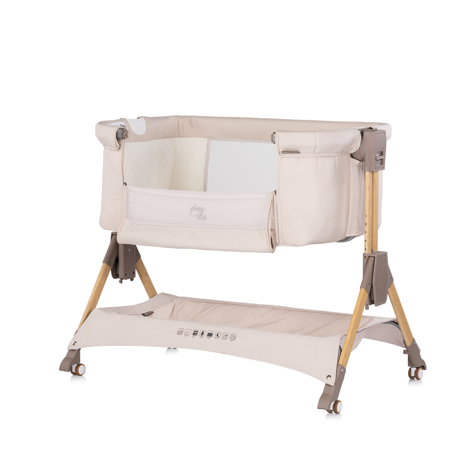 Сгъваема кошара до леглото Chipolino SleepNFold, кашмир