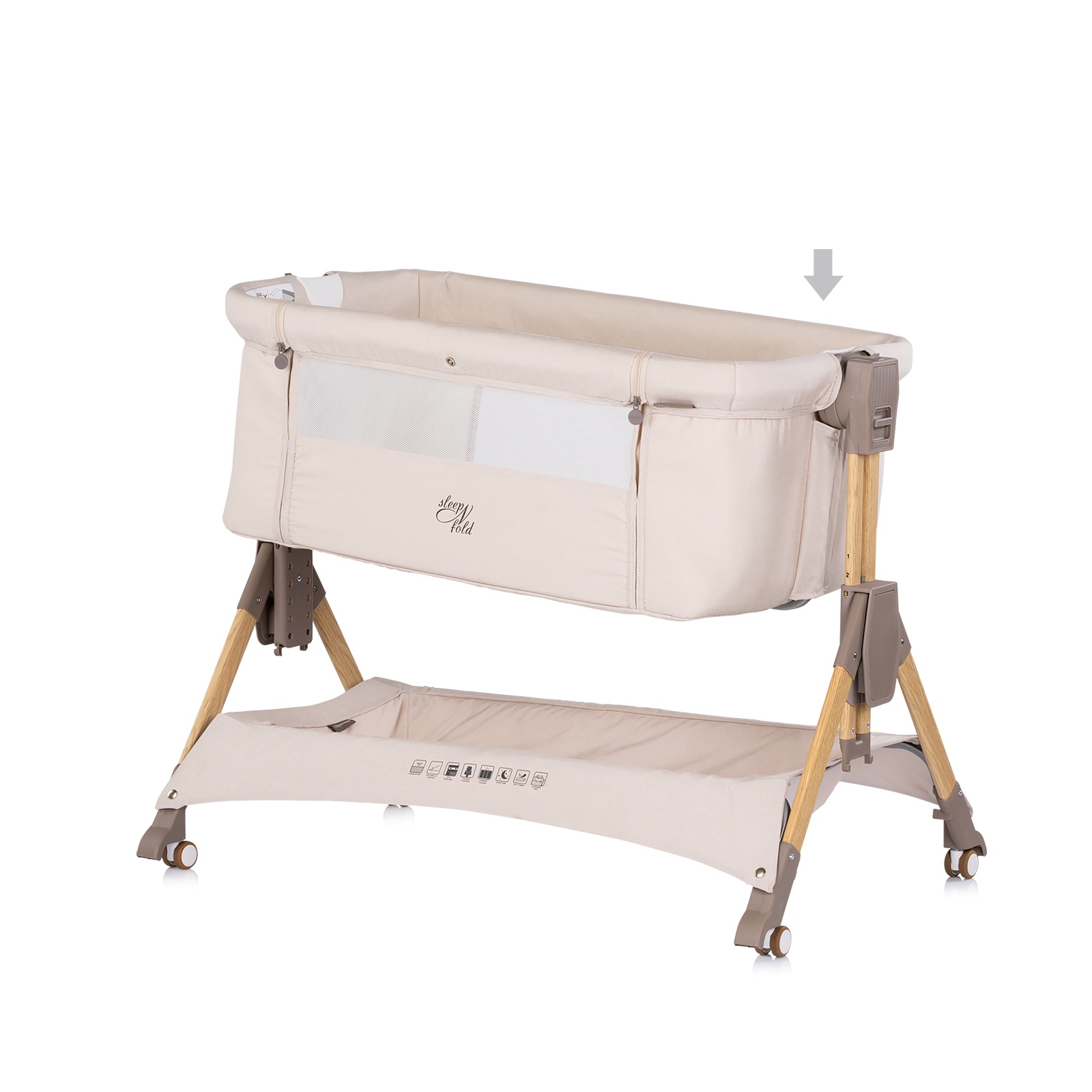 Сгъваема кошара до леглото Chipolino SleepNFold, кашмир
