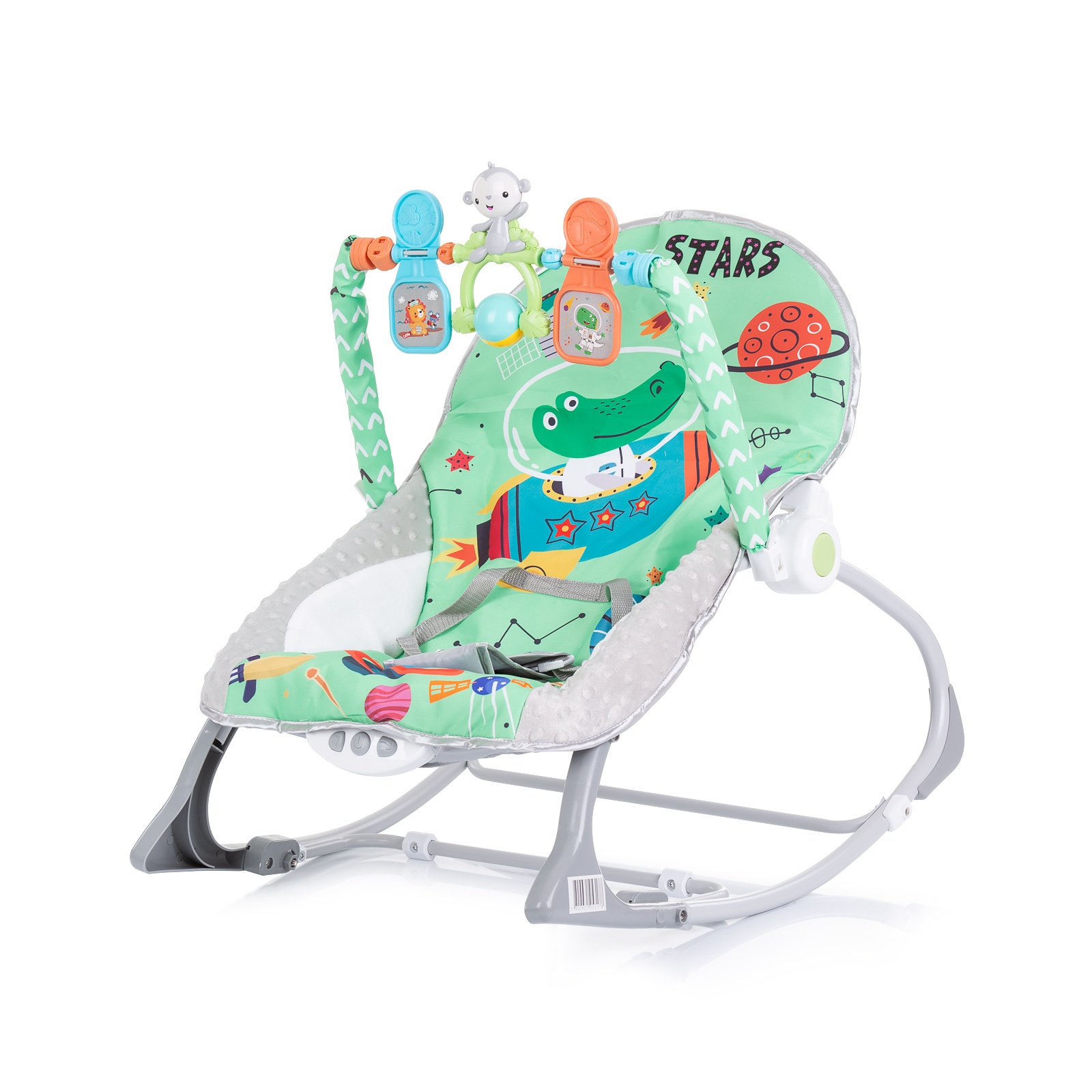 Музикален шезлонг Chipolino Baby Spa, зелен