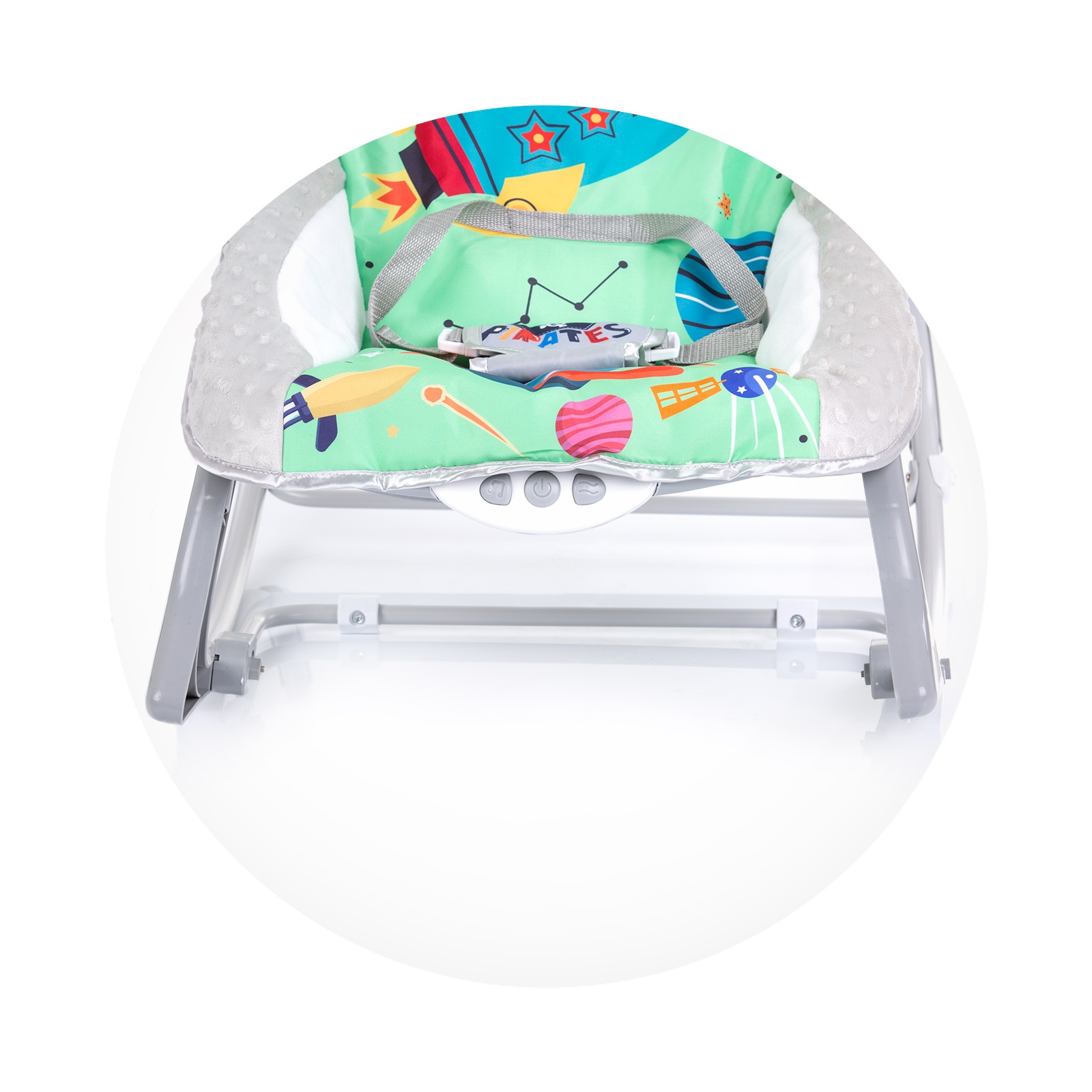 Музикален шезлонг Chipolino Baby Spa, зелен