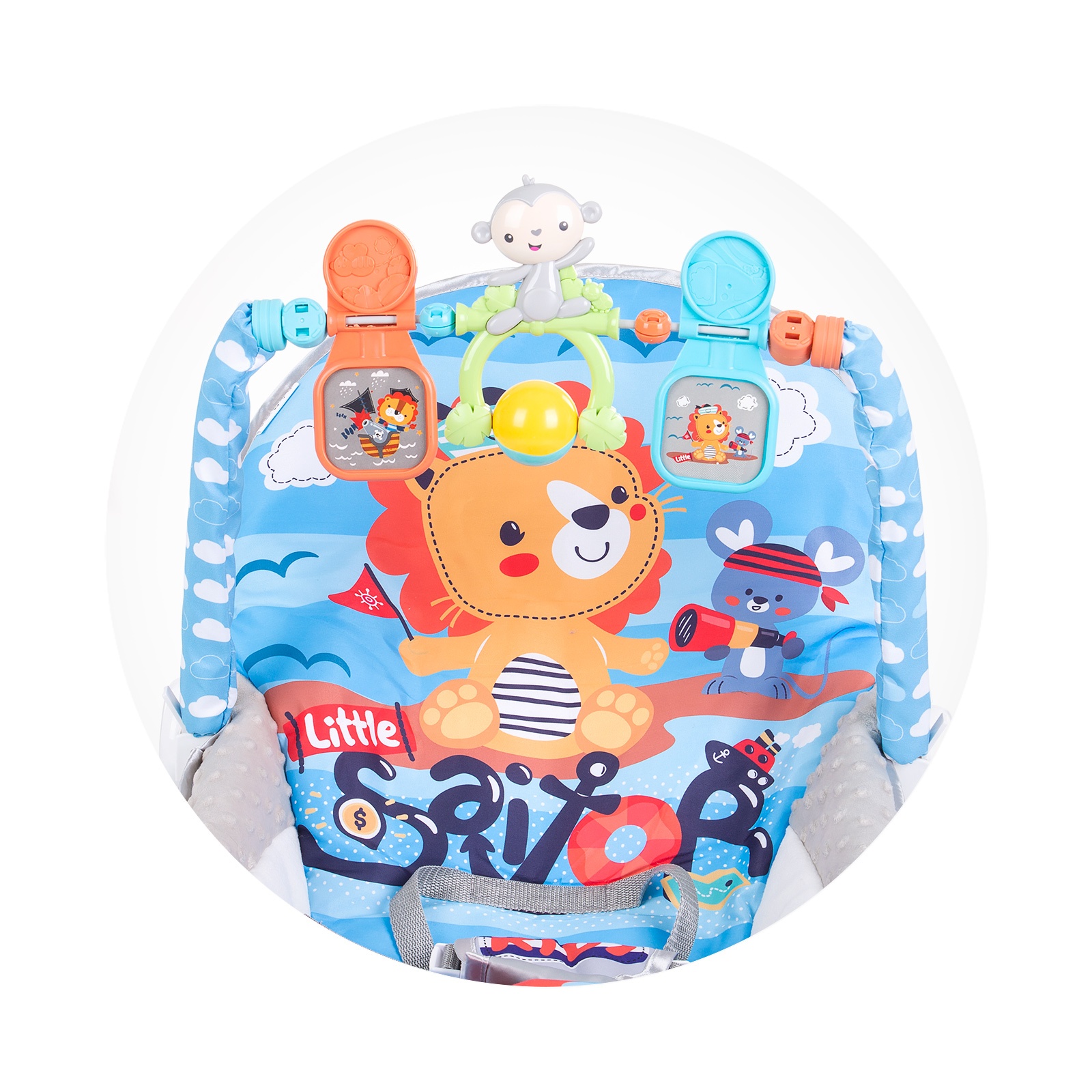 Музикален шезлонг Chipolino Baby Spa син