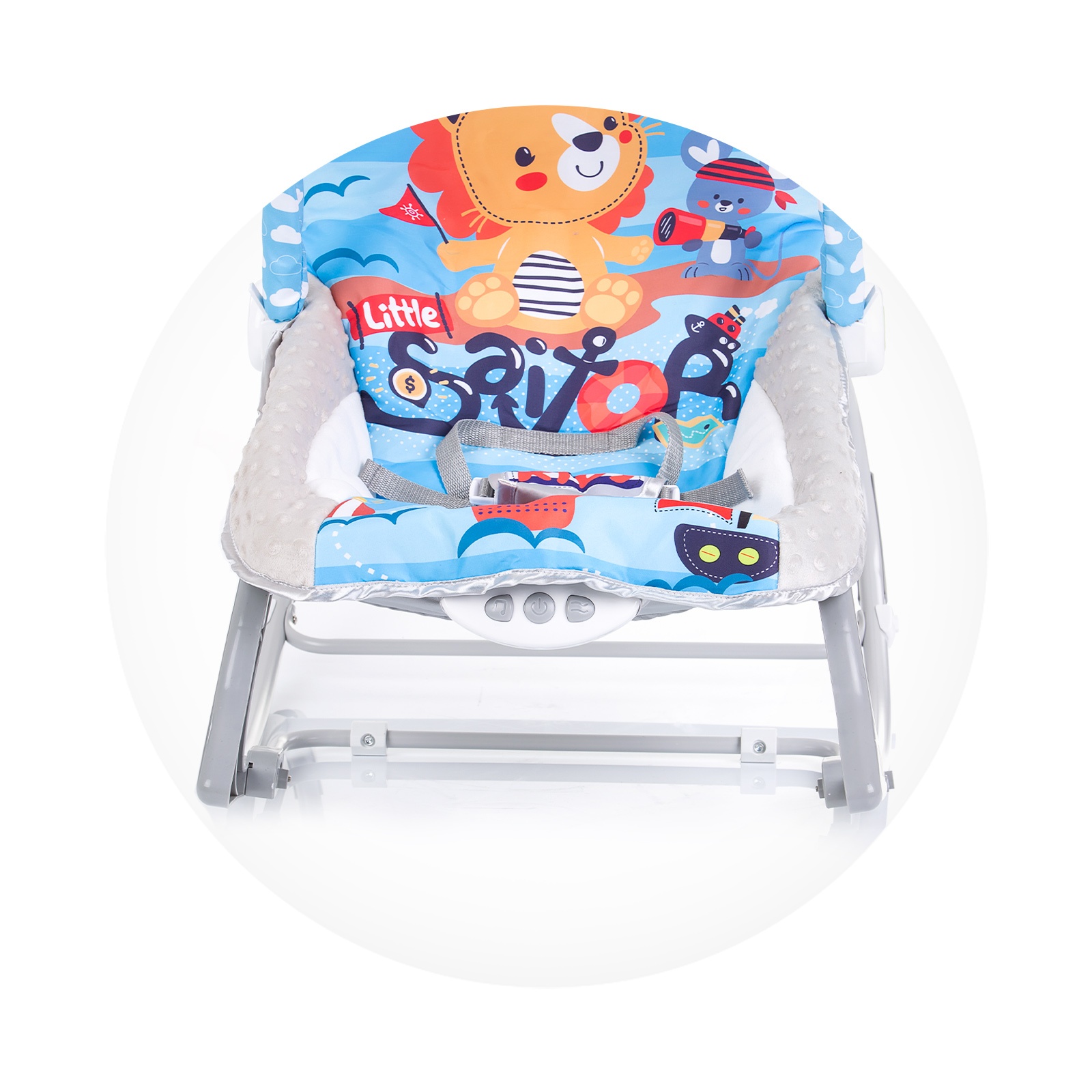 Музикален шезлонг Chipolino Baby Spa син