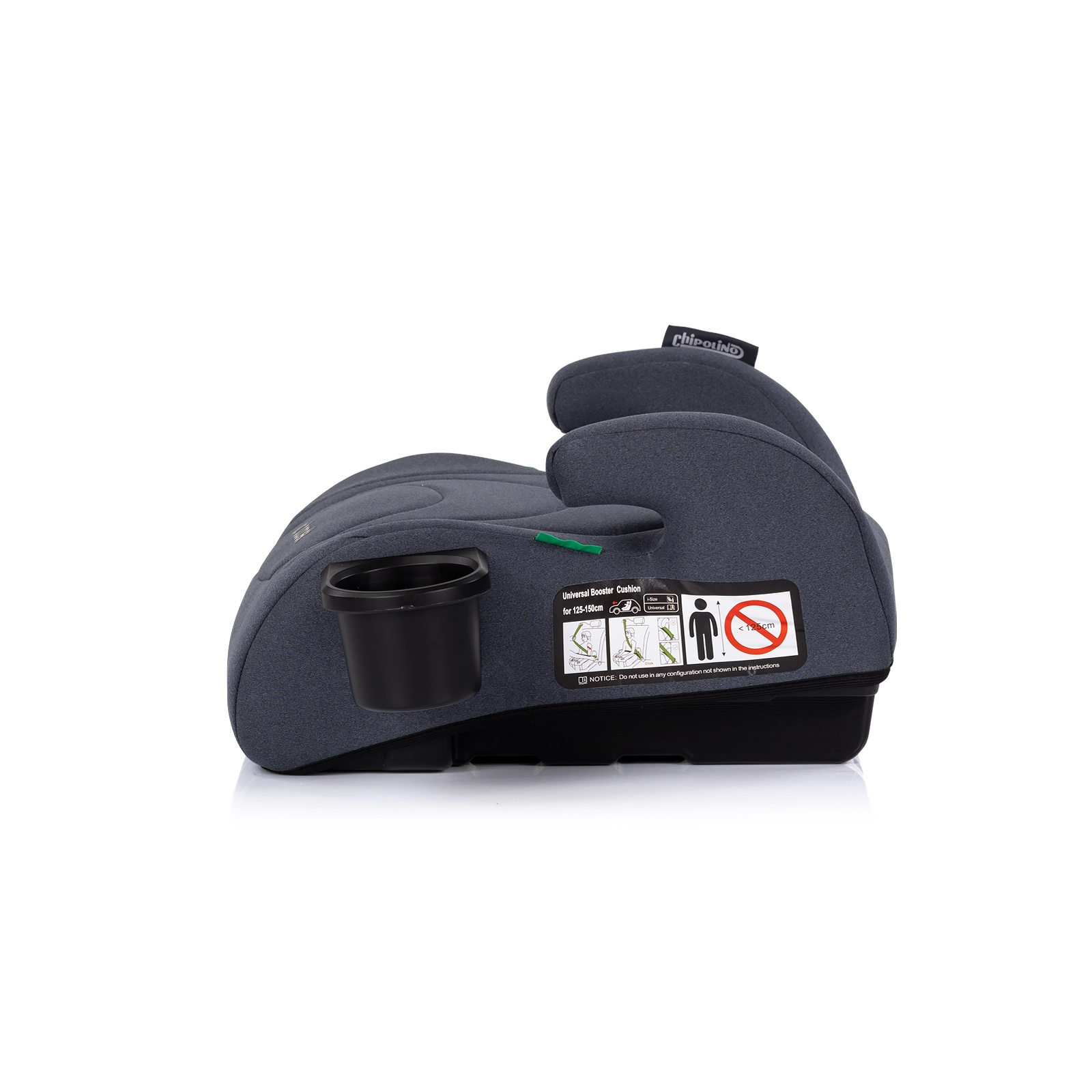 Бустер за кола Chipolino Go Boost i-Size 125–150 см, тъмносиво — снимка 3