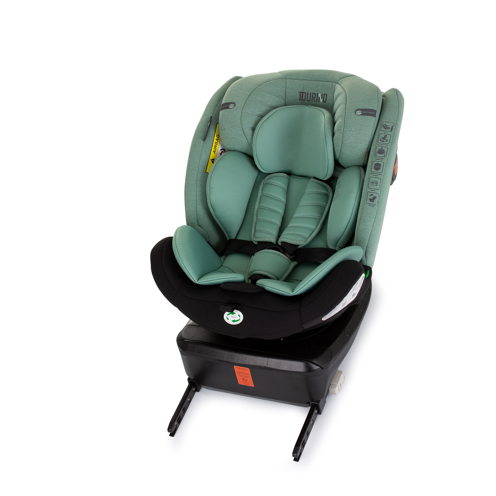 Столче за кола Chipolino Tourino i-Size 40–150 см, пастелно зелено — снимка 11