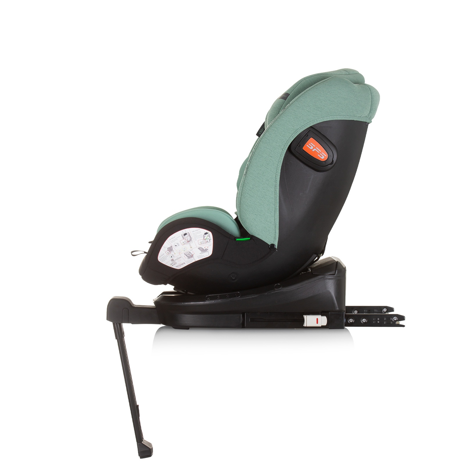 Столче за кола Chipolino Tourino i-Size 40–150 см, пастелно зелено — снимка 5
