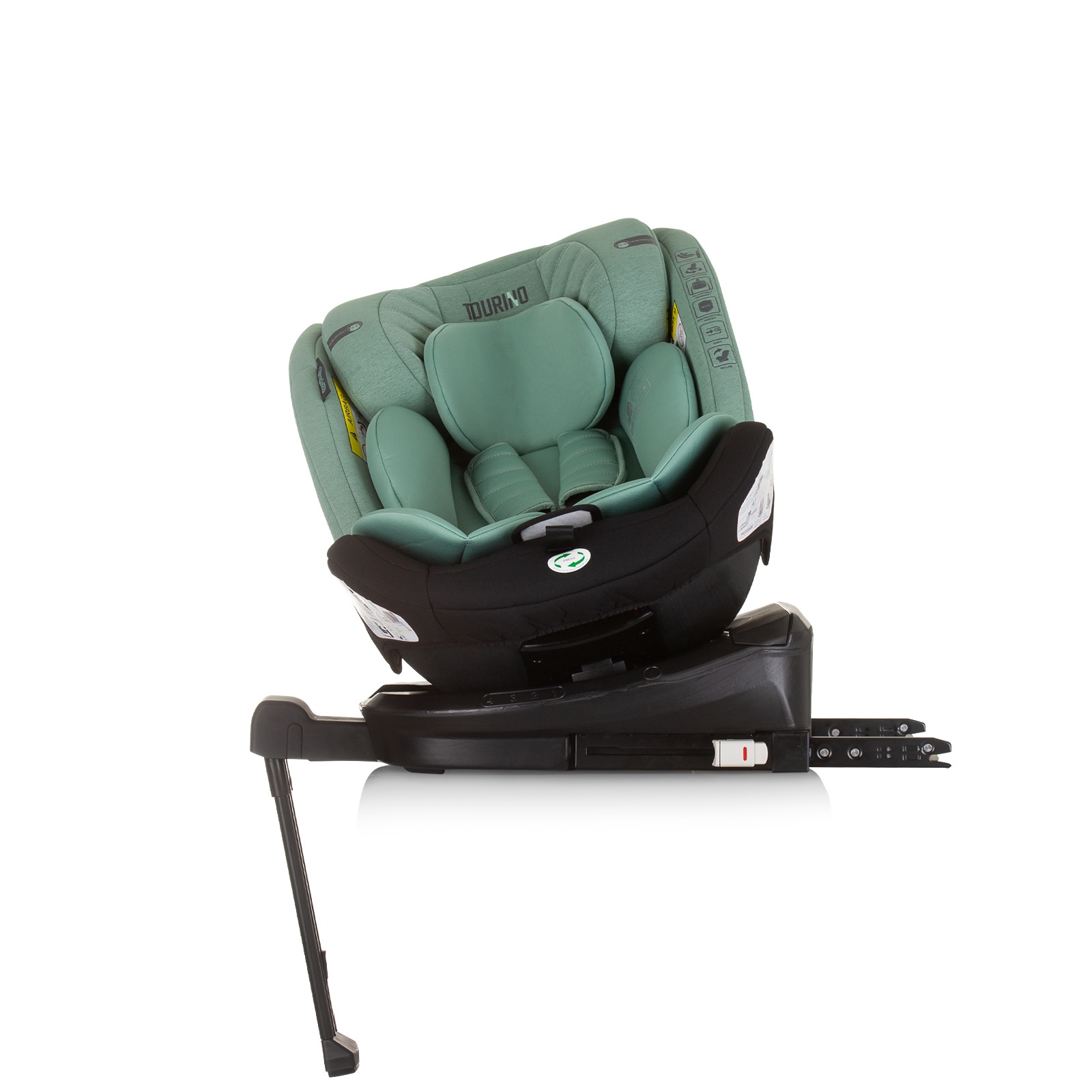 Столче за кола Chipolino Tourino i-Size 40–150 см, пастелно зелено — снимка 7