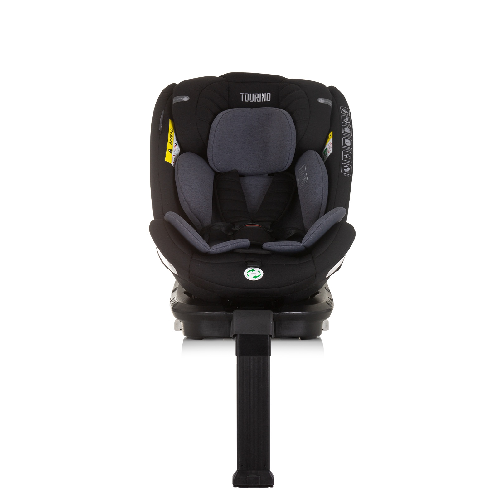 Столче за кола Chipolino Tourino i-Size 40–150 см, обсидиан — снимка 4