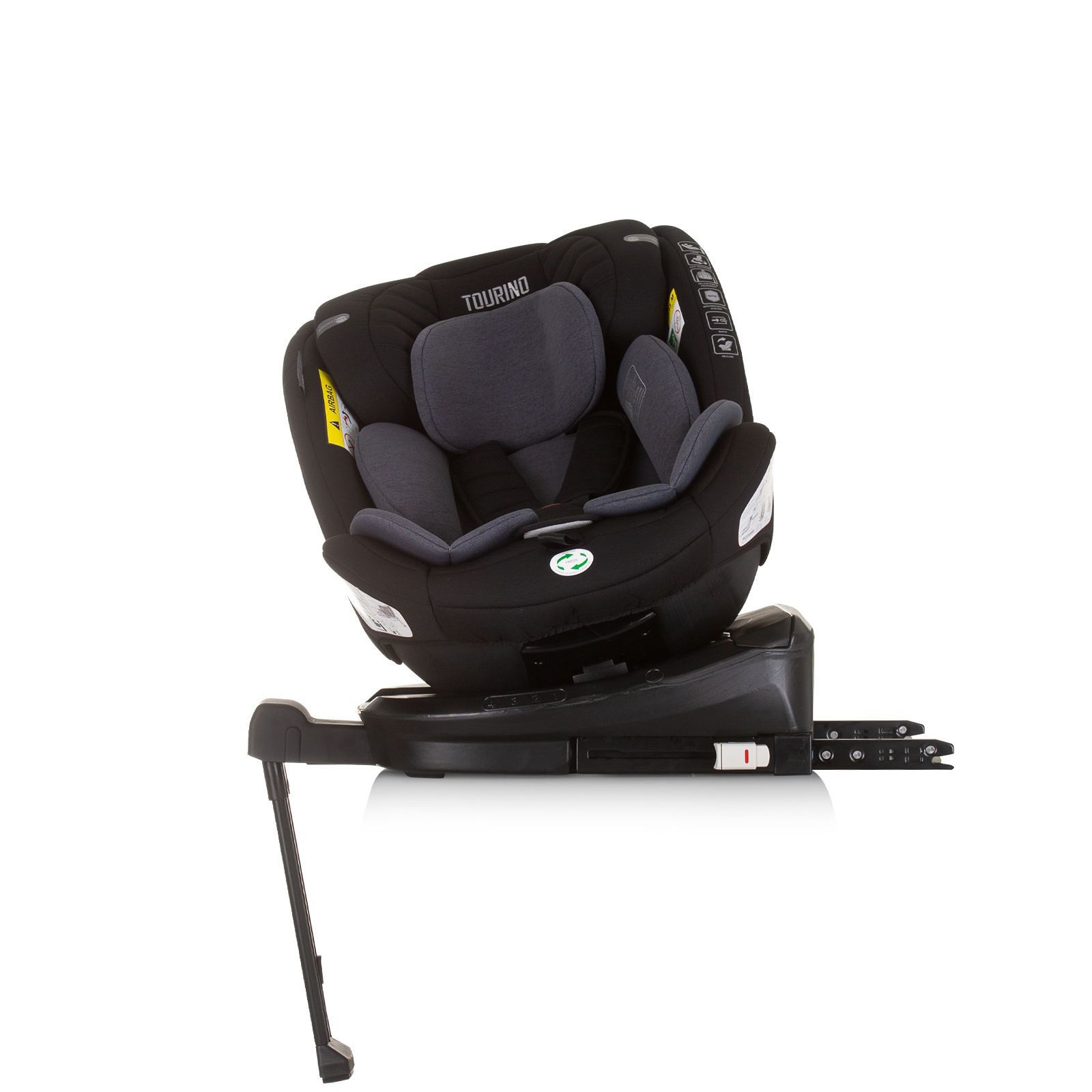 Столче за кола Chipolino Tourino i-Size 40–150 см, обсидиан — снимка 7