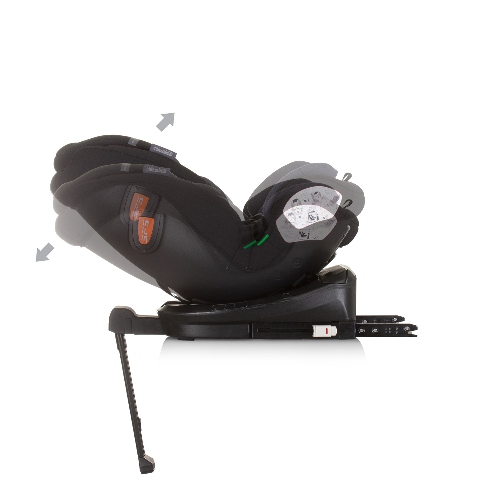 Столче за кола Chipolino Tourino i-Size 40–150 см, обсидиан — снимка 9
