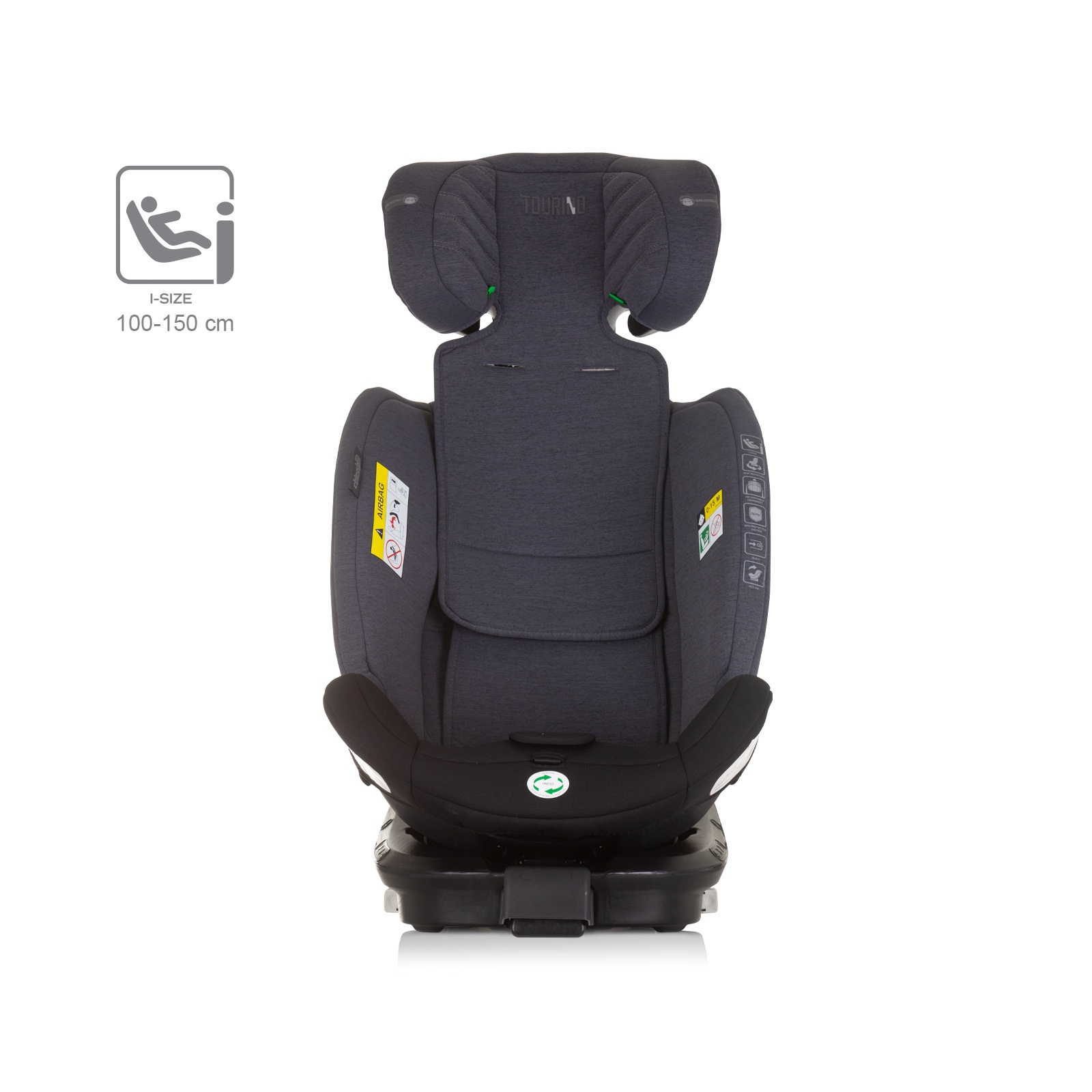 Столче за кола Chipolino Tourino i-Size 40–150 см, сив микс — снимка 10